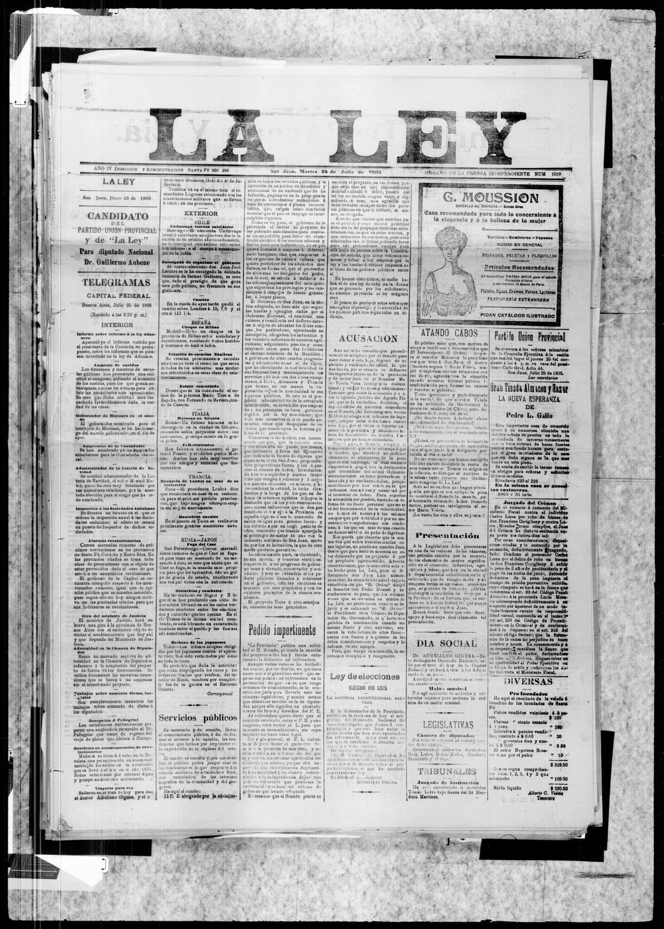Portada · 25 de Julio de 1905