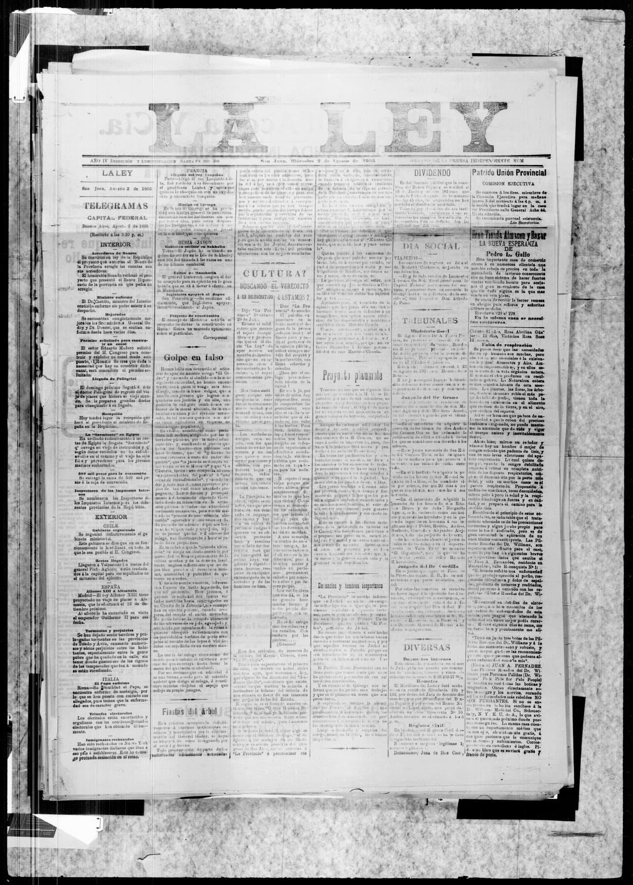 Portada · 2 de Agosto de 1905