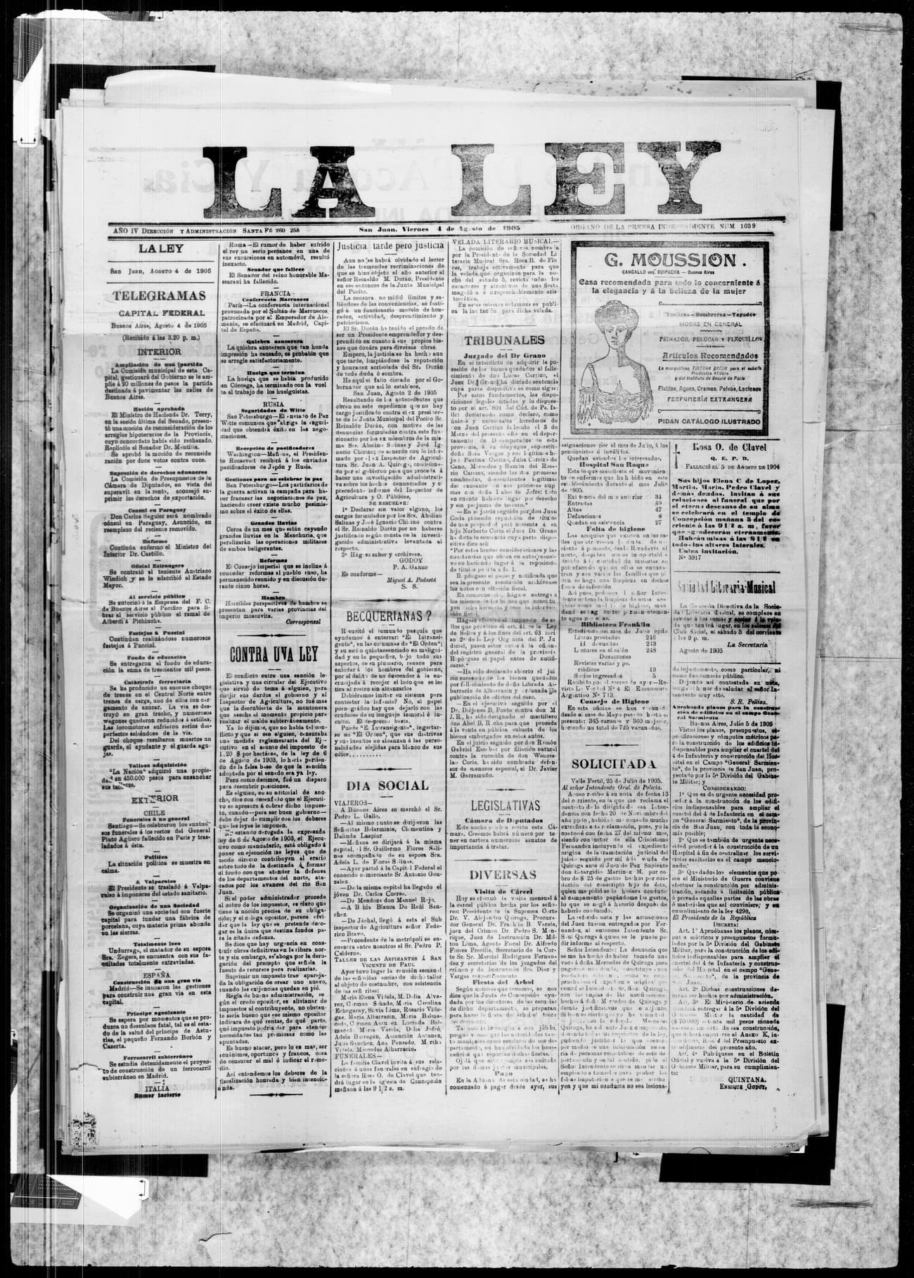 Portada · 4 de Agosto de 1903