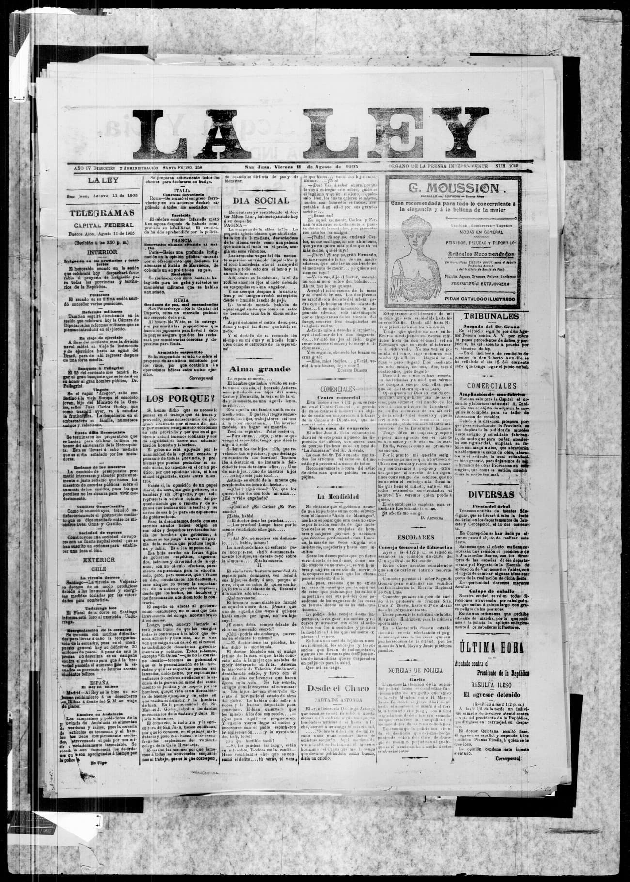 Portada · 11 de Agosto de 1905