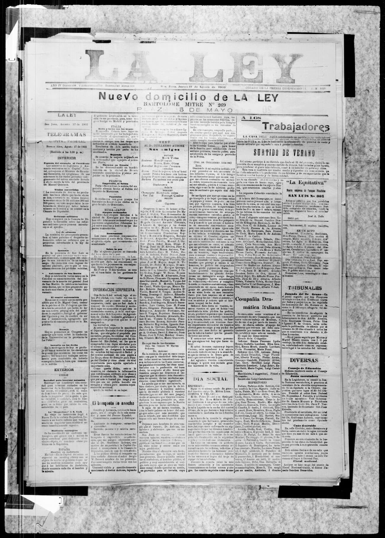 Portada · 17 de Agosto de 1903