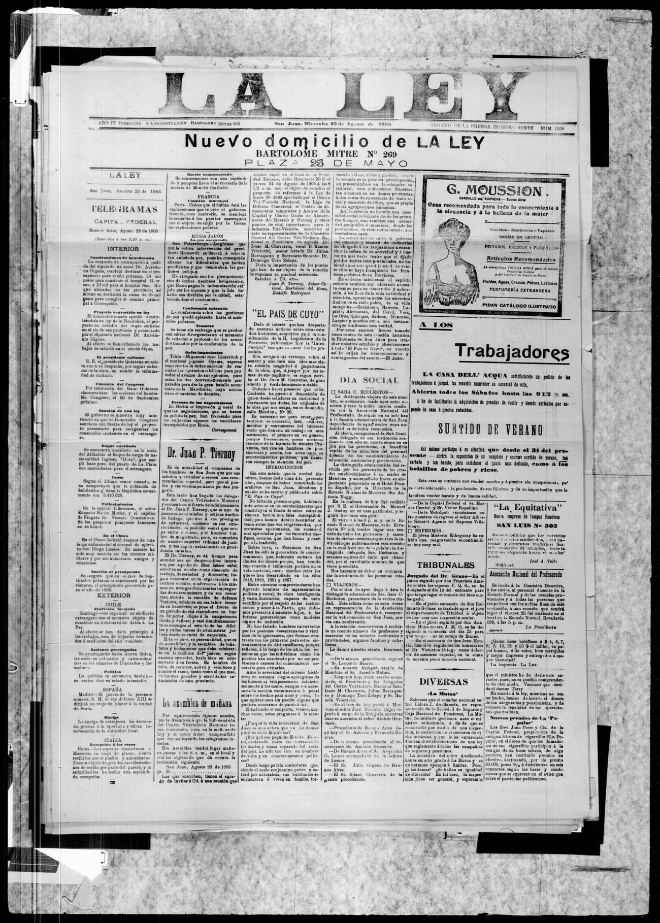 Portada · 23 de Agosto de 1905