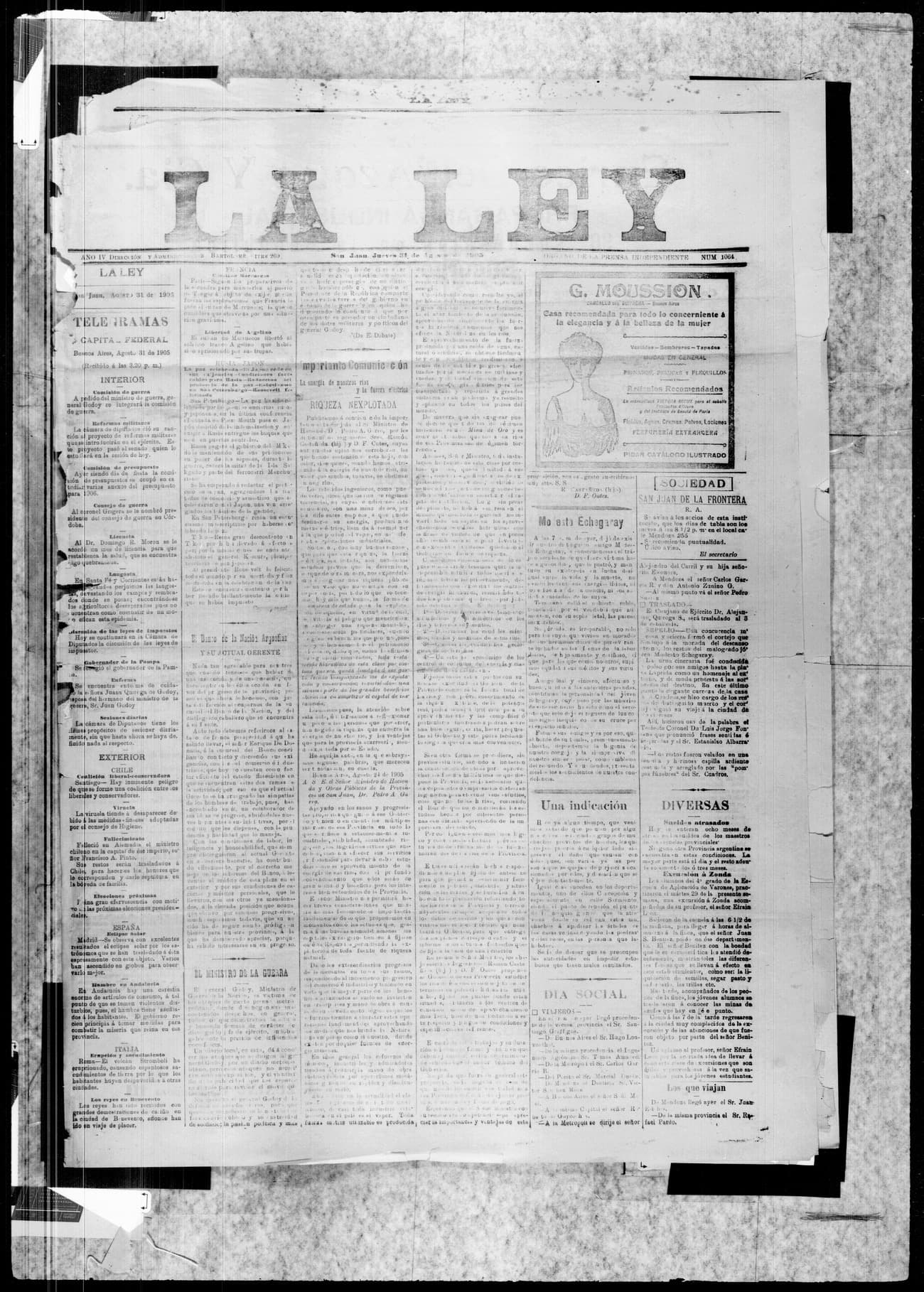 Portada · 31 de Agosto de 1905