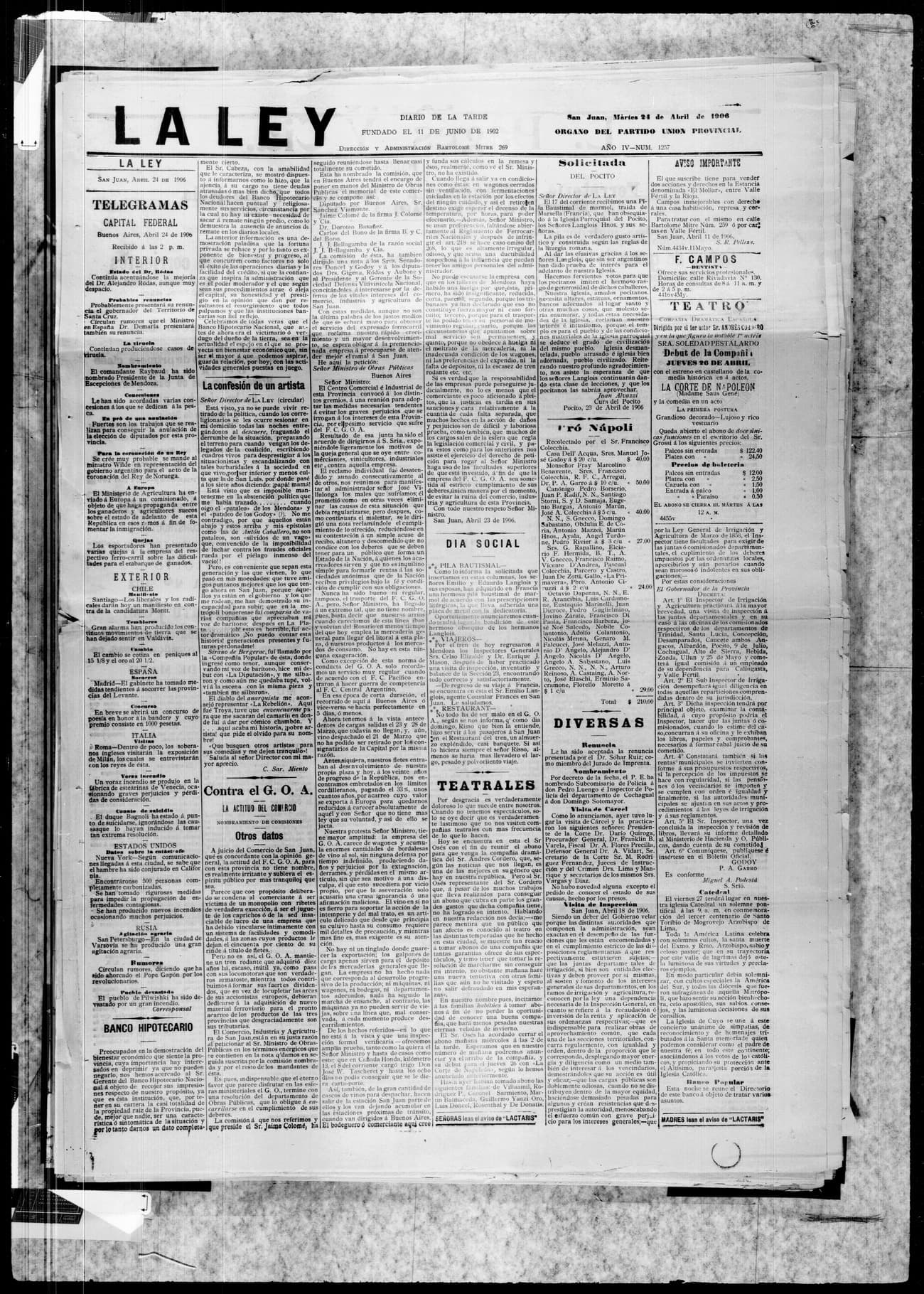 Portada · 24 de Abril de 1906