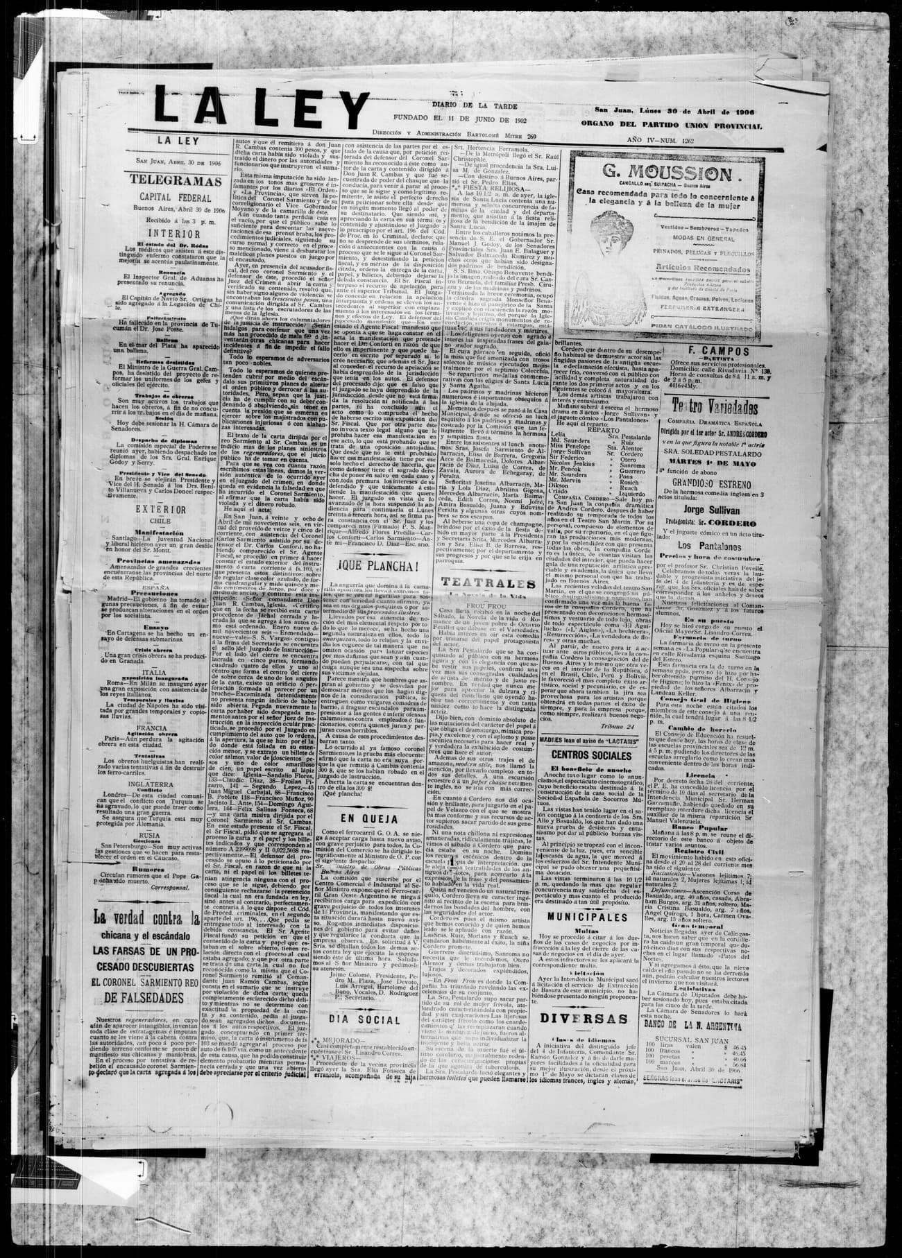 Portada · 30 de Abril de 1906