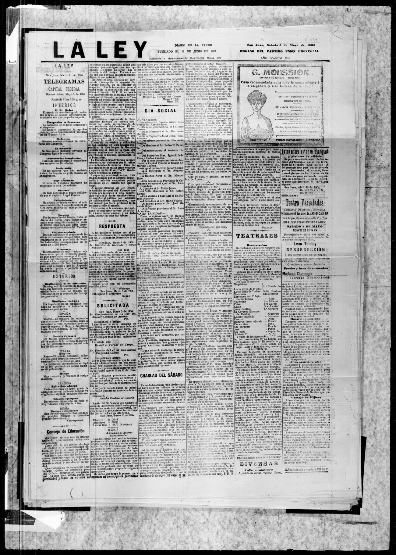 Portada · 5 de Mayo de 1906