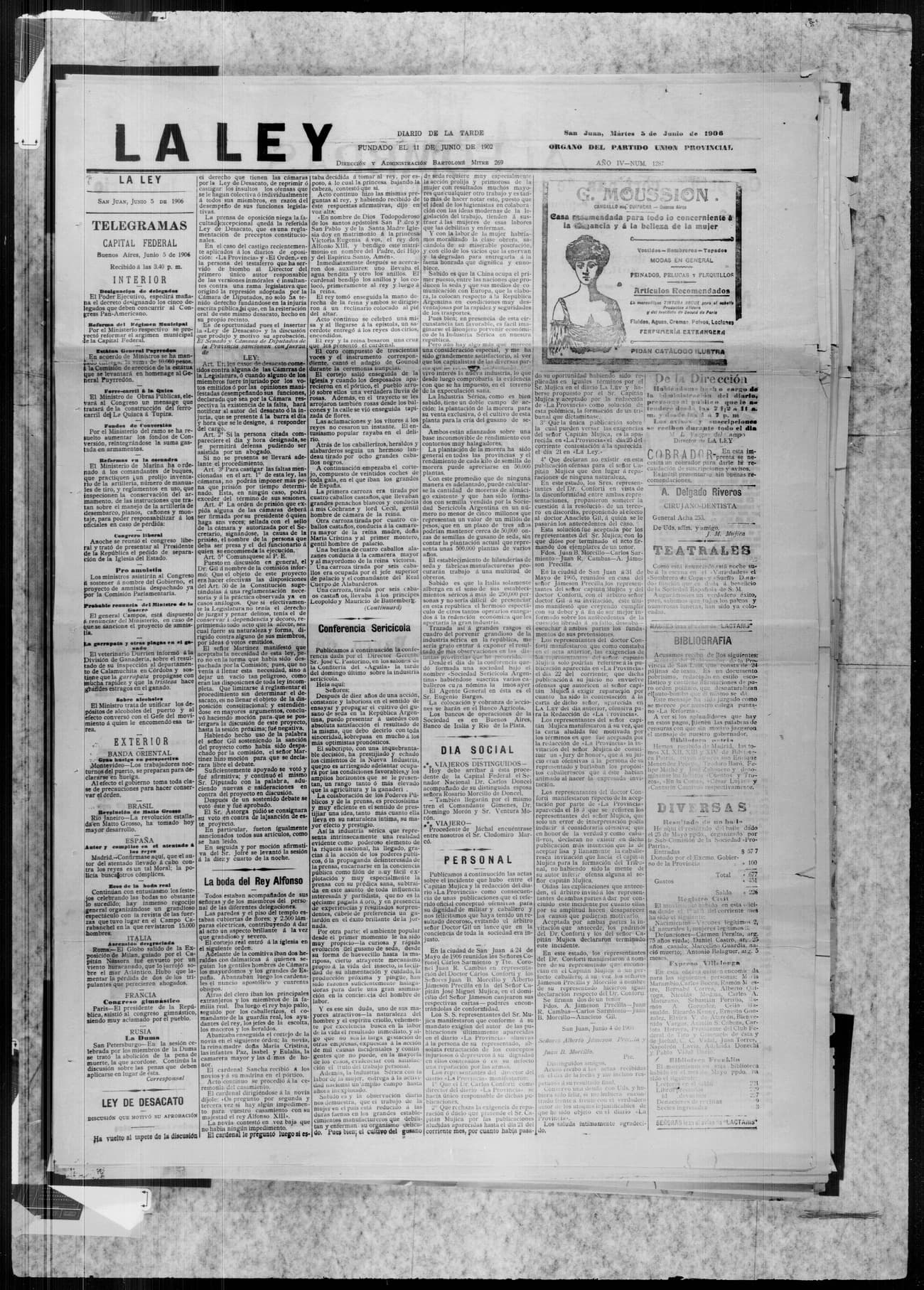 Portada · 5 de Junio de 1906