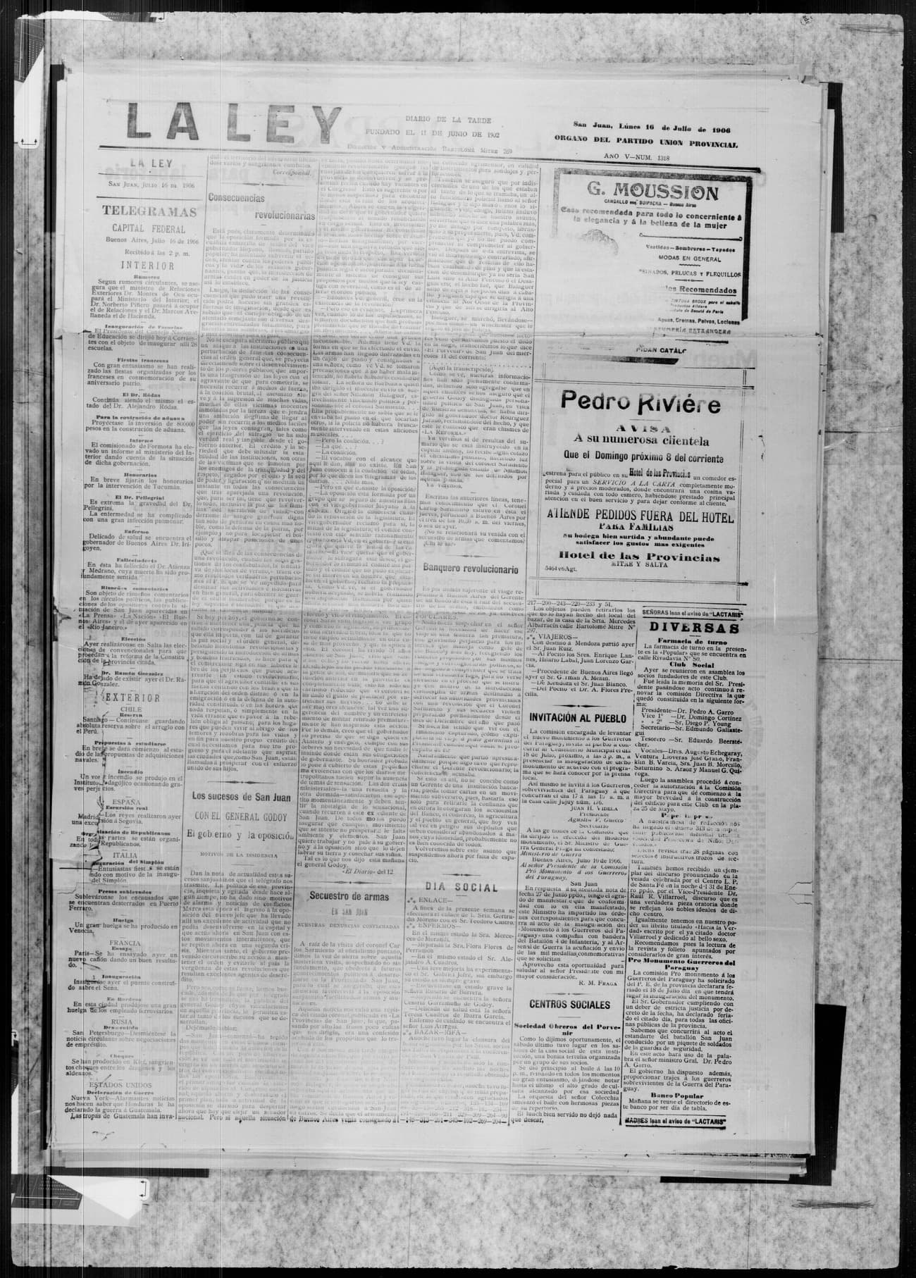 Portada · 16 de Julio de 1906