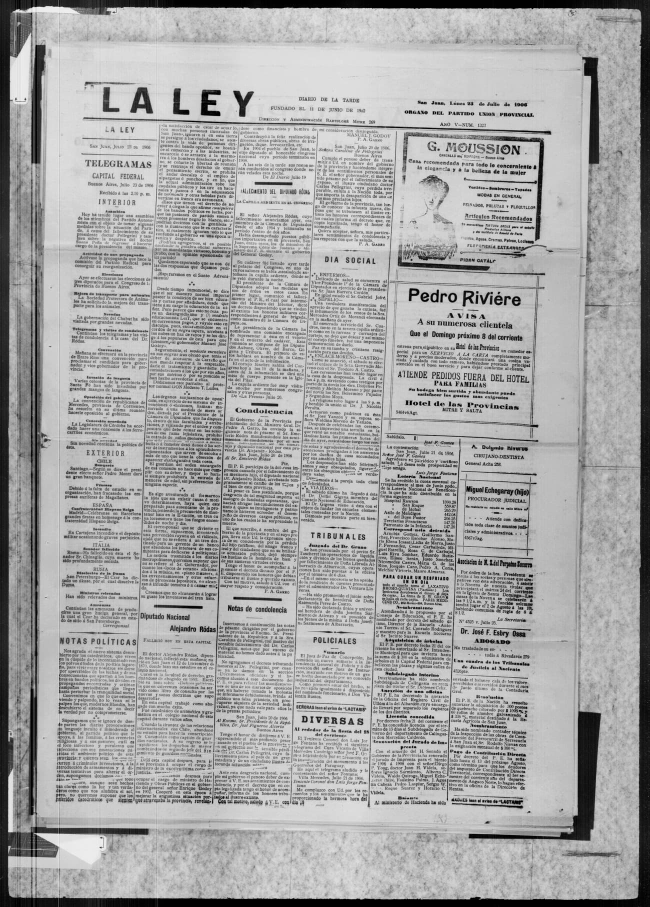 Portada · 23 de Julio de 1906