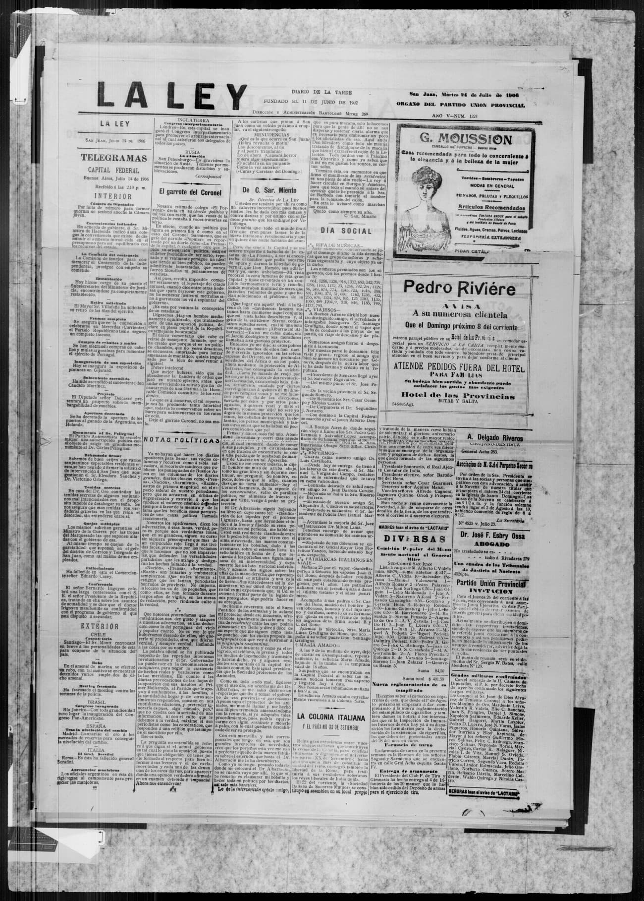 Portada · 24 de Julio de 1906