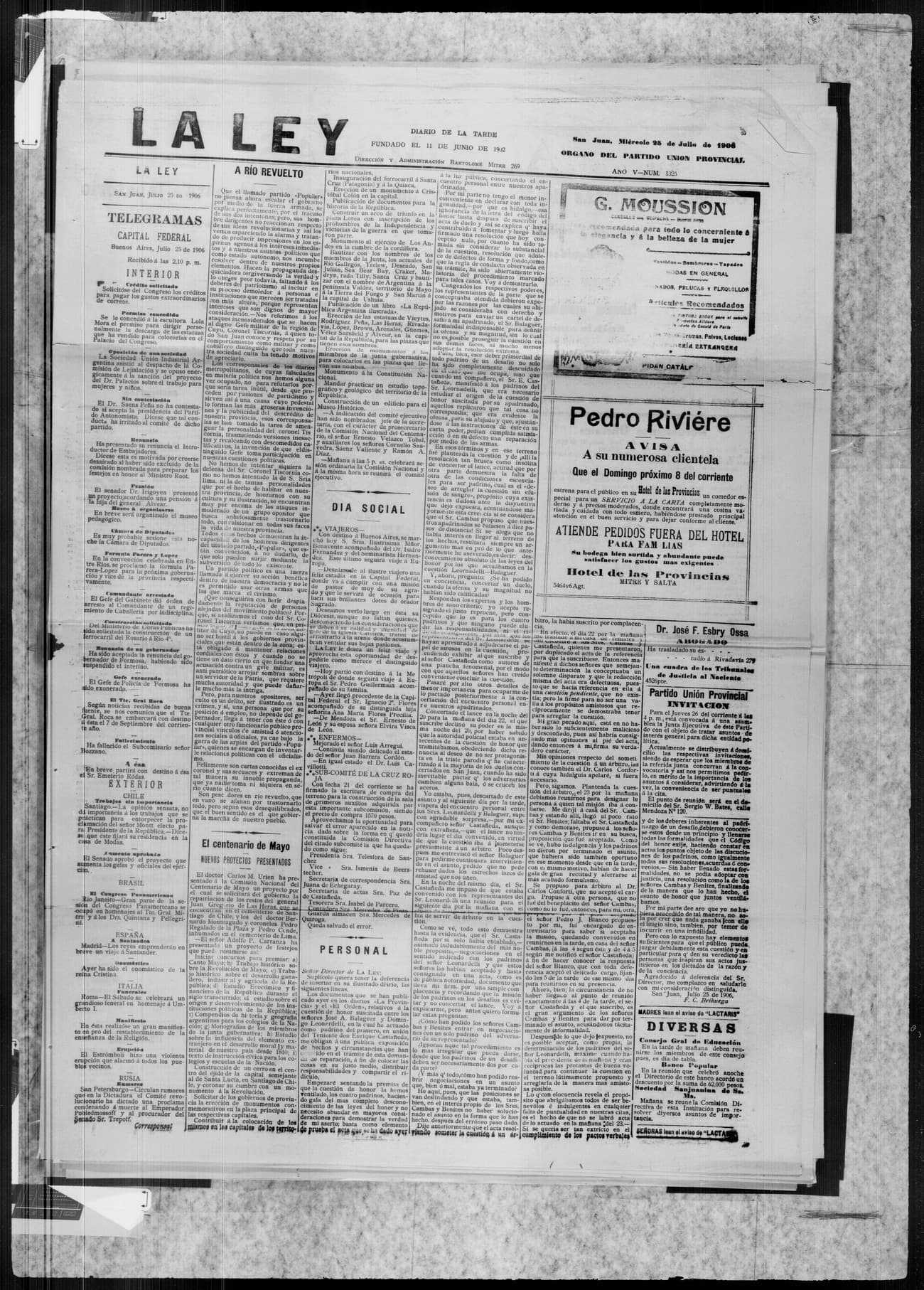 Portada · 25 de Julio de 1906