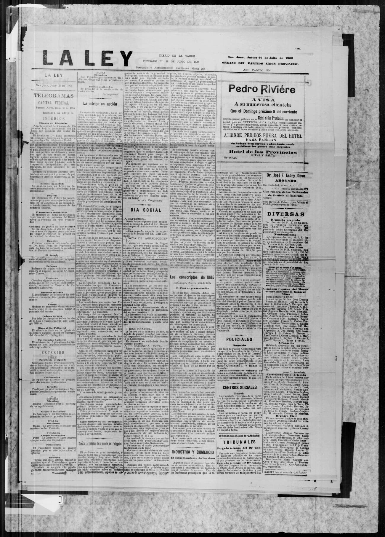 Portada · 26 de Julio de 1906