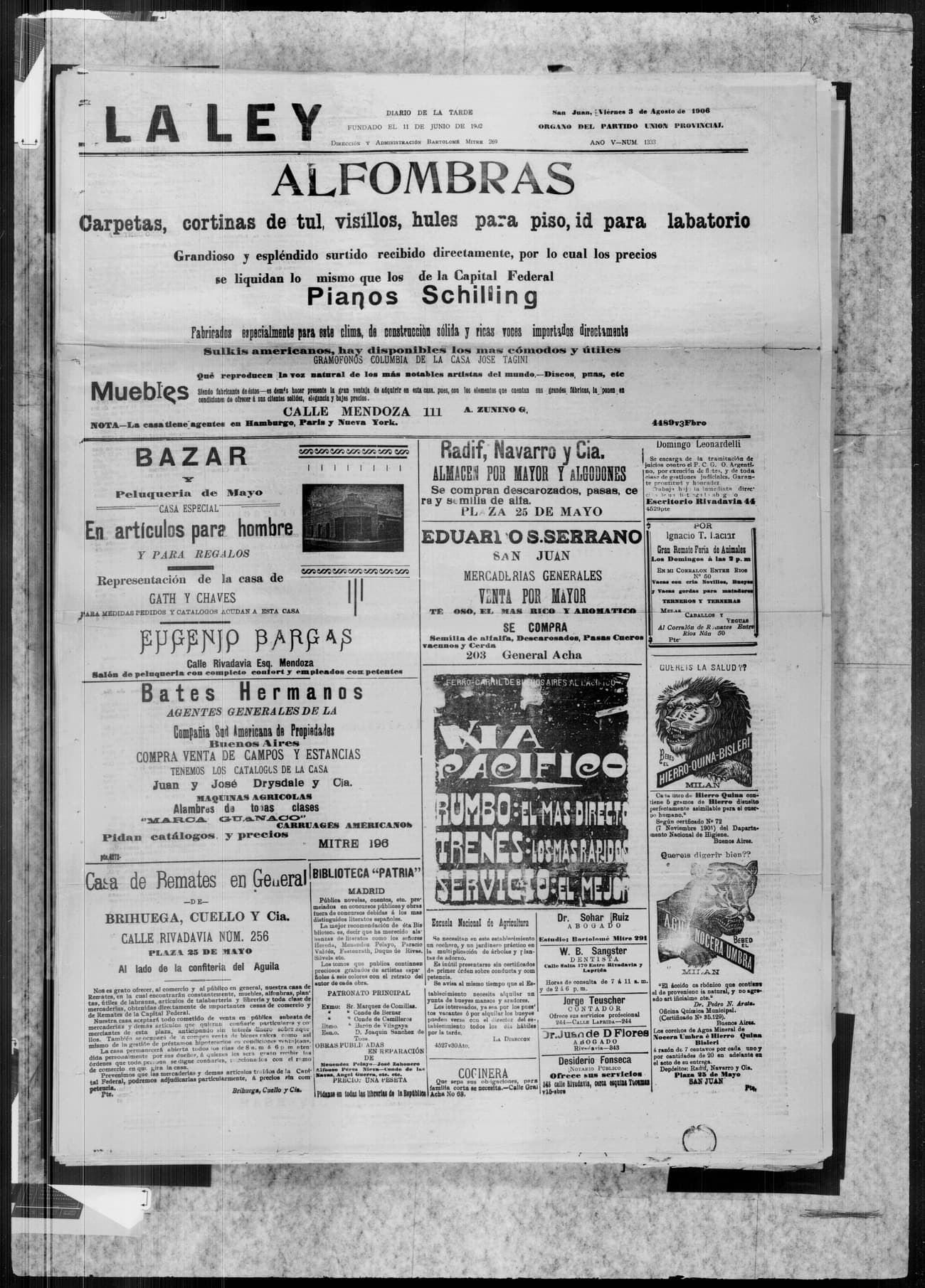 Portada · 3 de Agosto de 1906