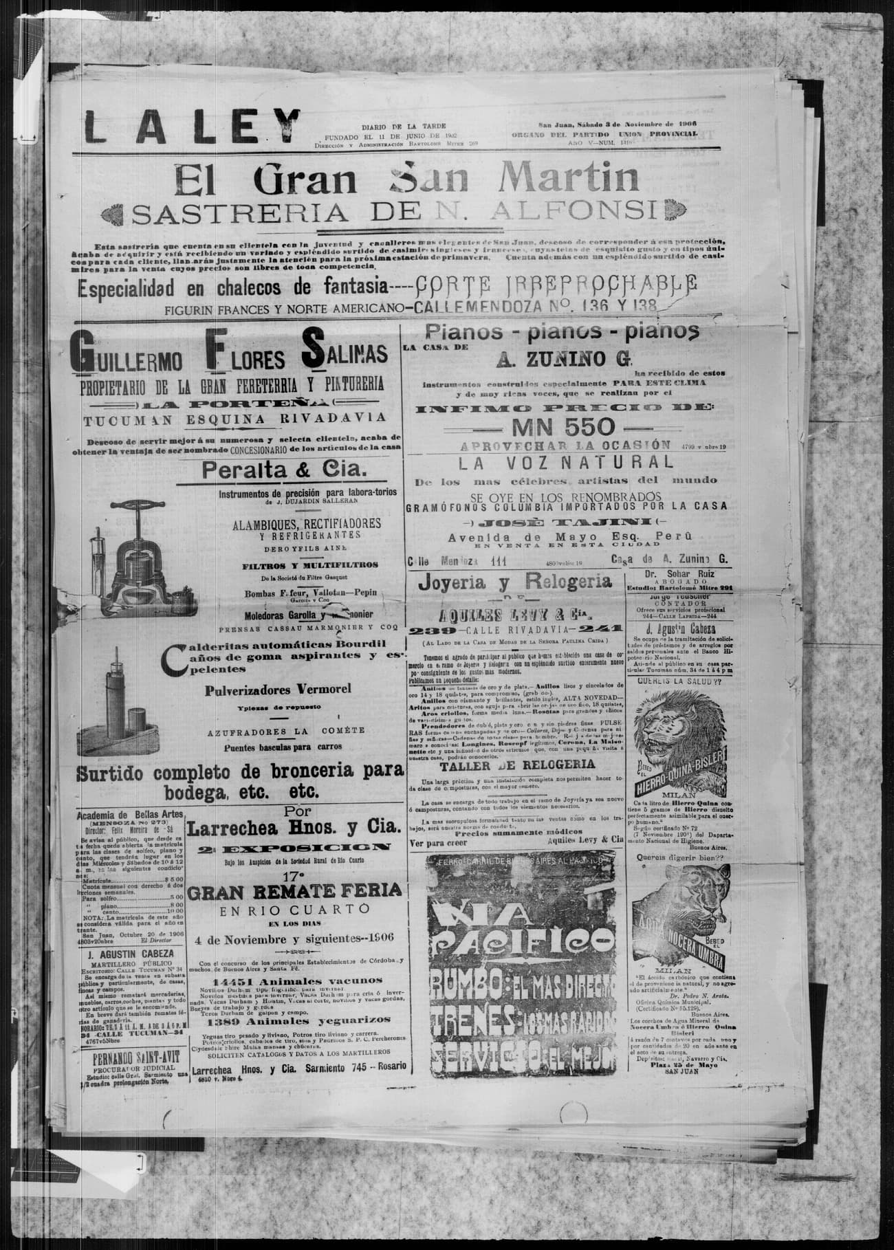 Portada · 3 de Noviembre de 1906
