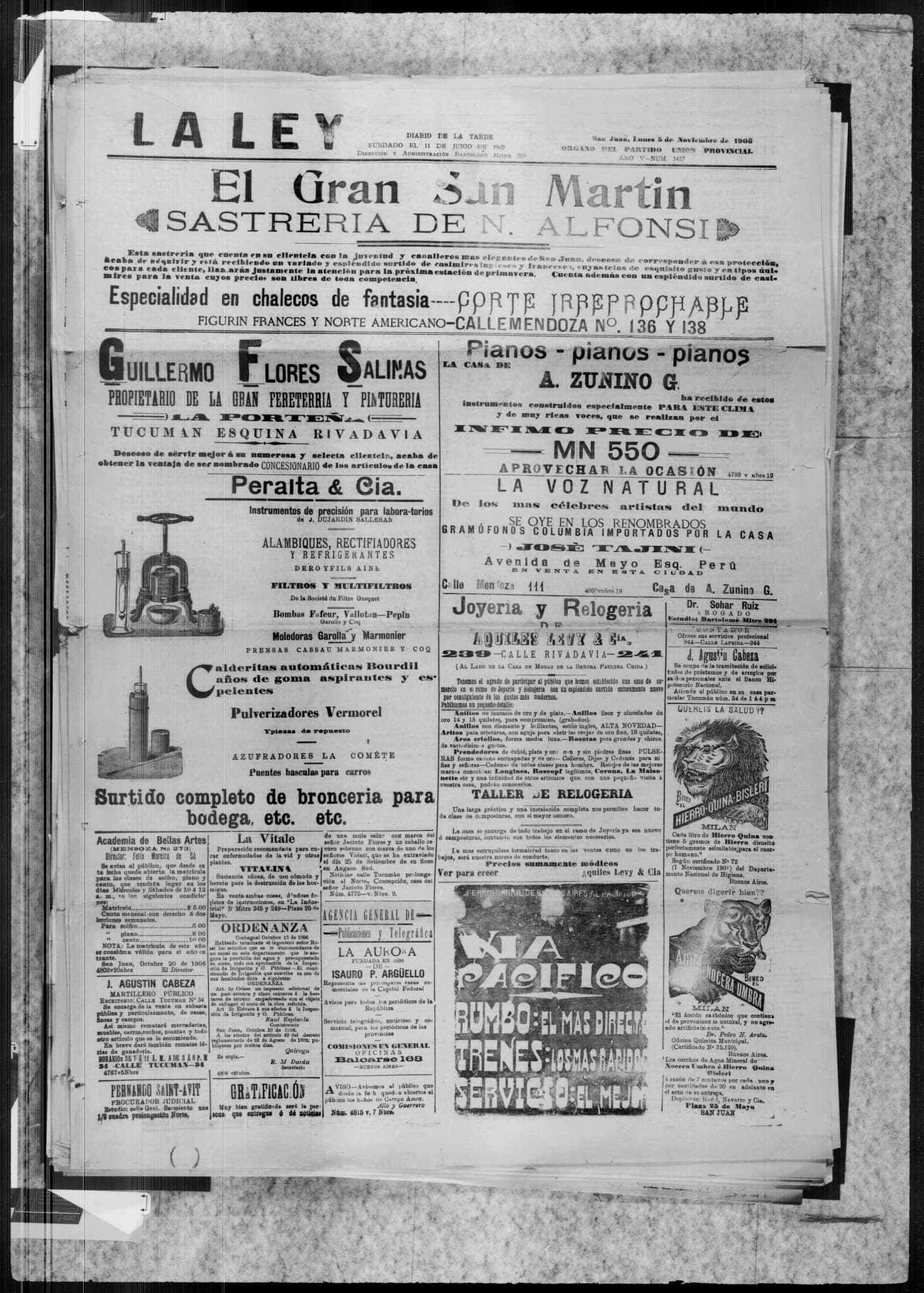 Portada · 5 de Noviembre de 1906