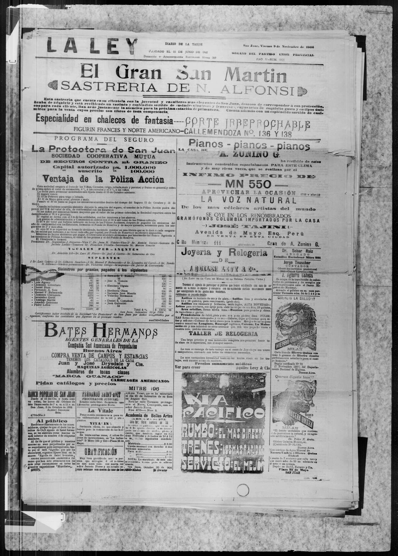 Portada · 9 de Noviembre de 1906