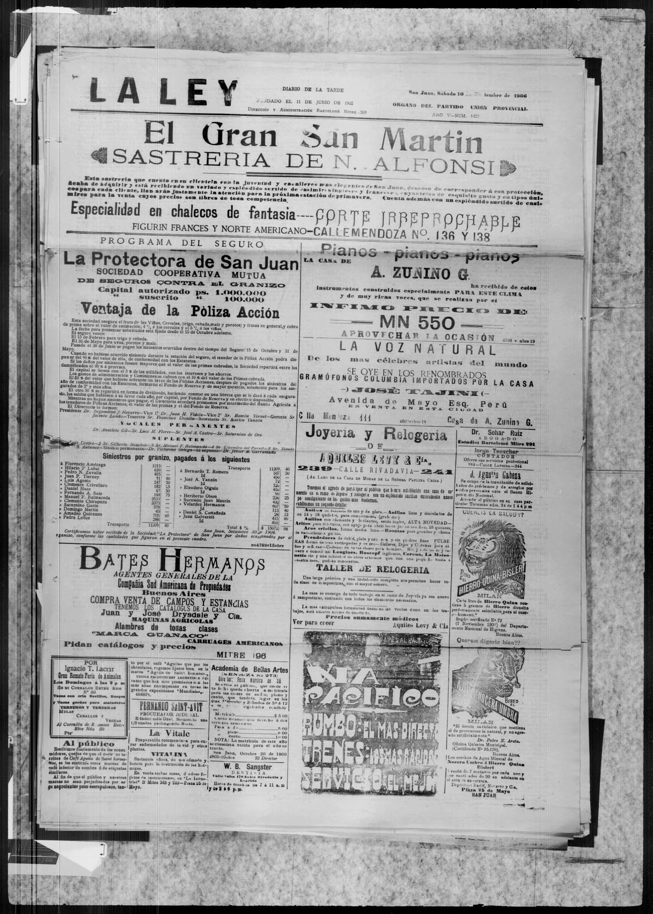 Portada · 10 de Noviembre de 1906
