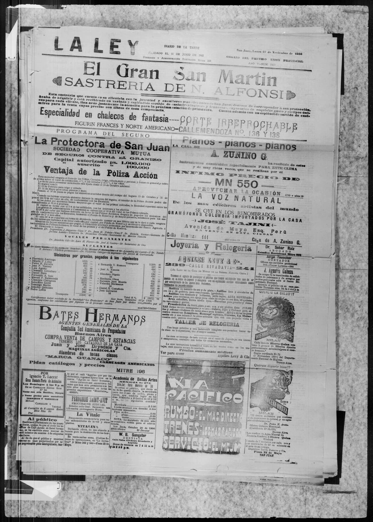 Portada · 12 de Noviembre de 1906