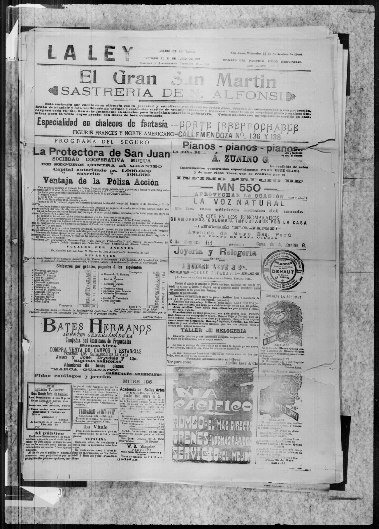 Portada · 13 de Noviembre de 1906