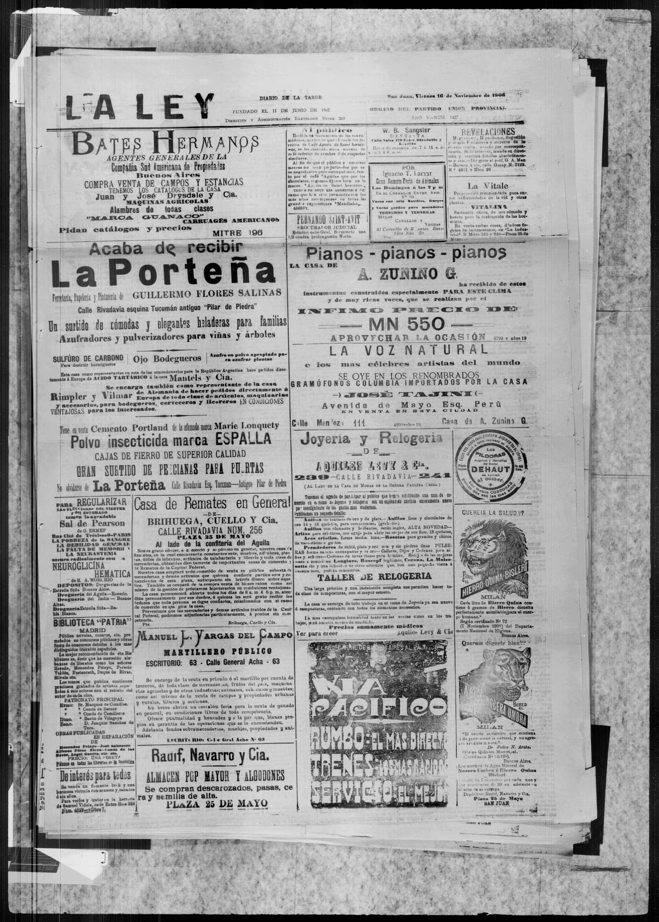 Portada · 16 de Noviembre de 1906