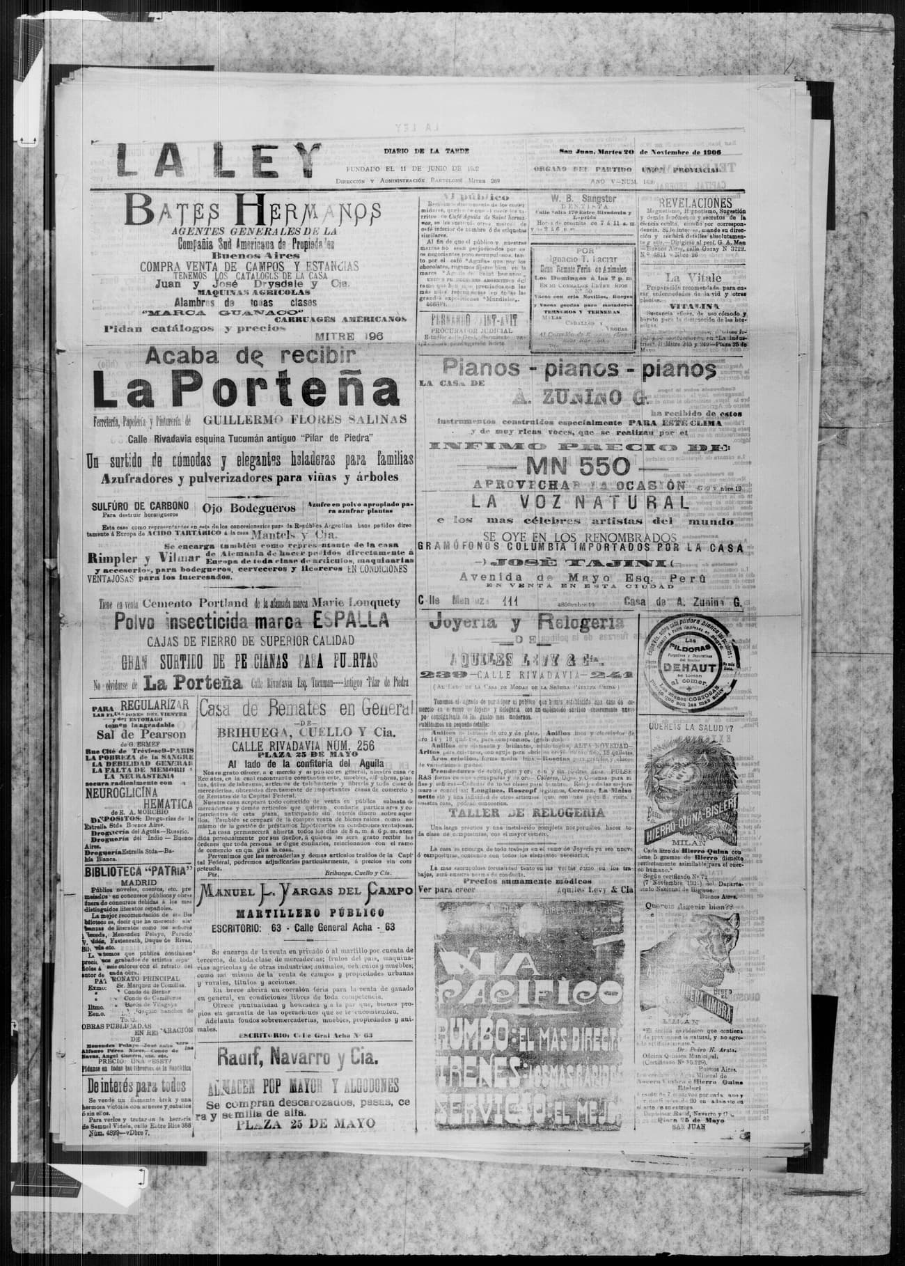 Portada · 20 de Noviembre de 1906