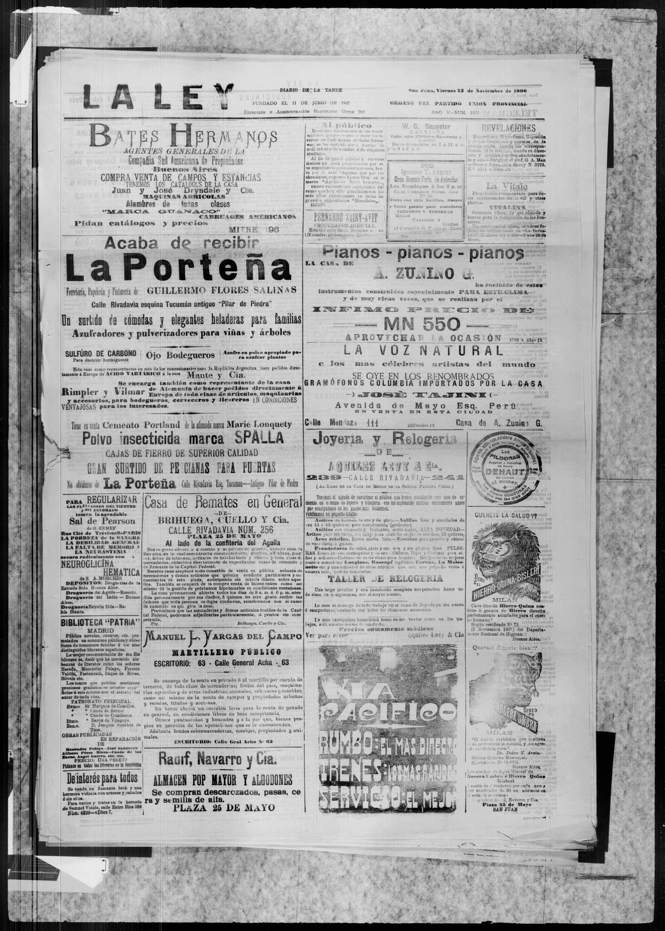 Portada · 23 de Noviembre de 1906