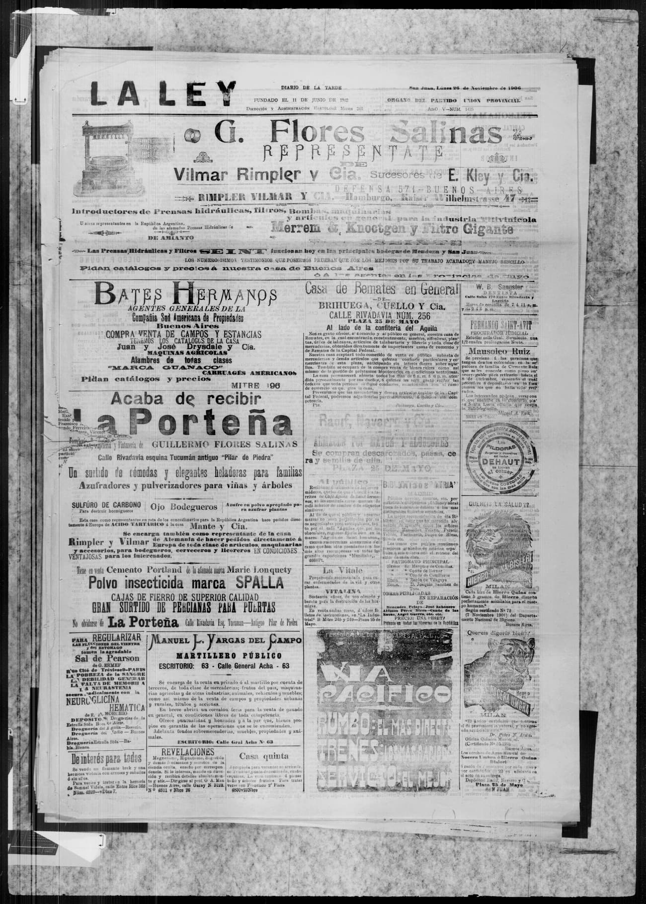 Portada · 26 de Noviembre de 1906