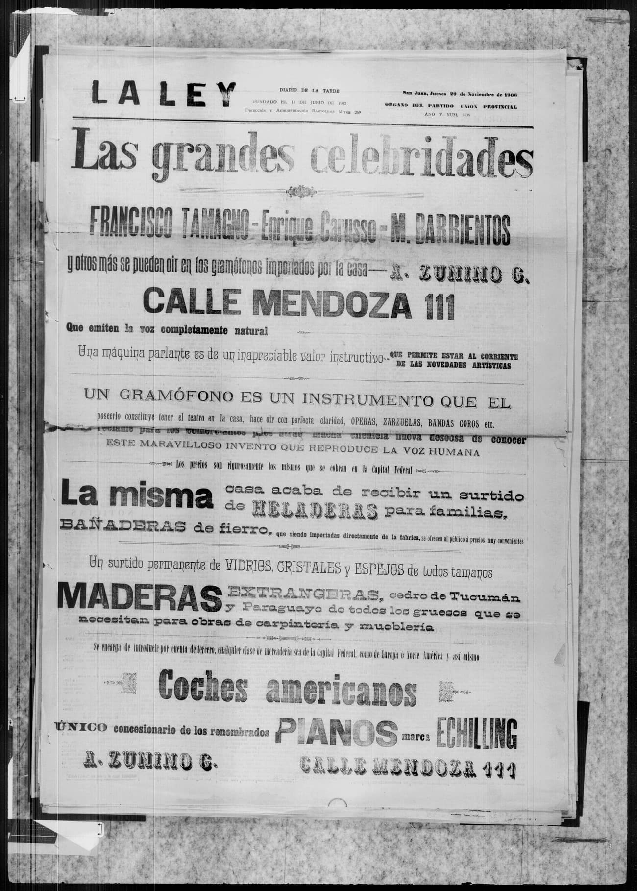 Portada · 29 de Diciembre de 1906