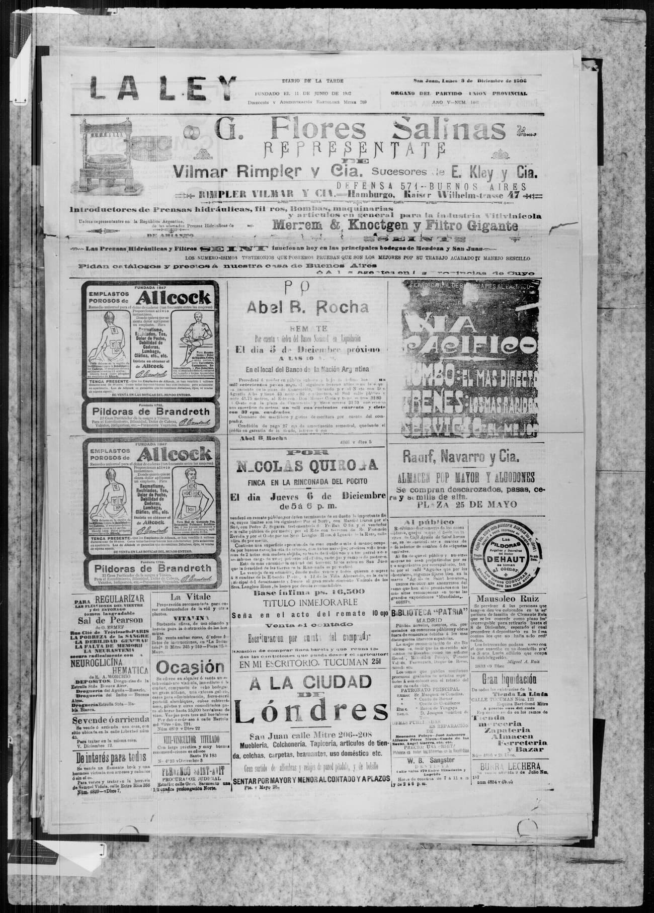 Portada · 3 de Diciembre de 1906