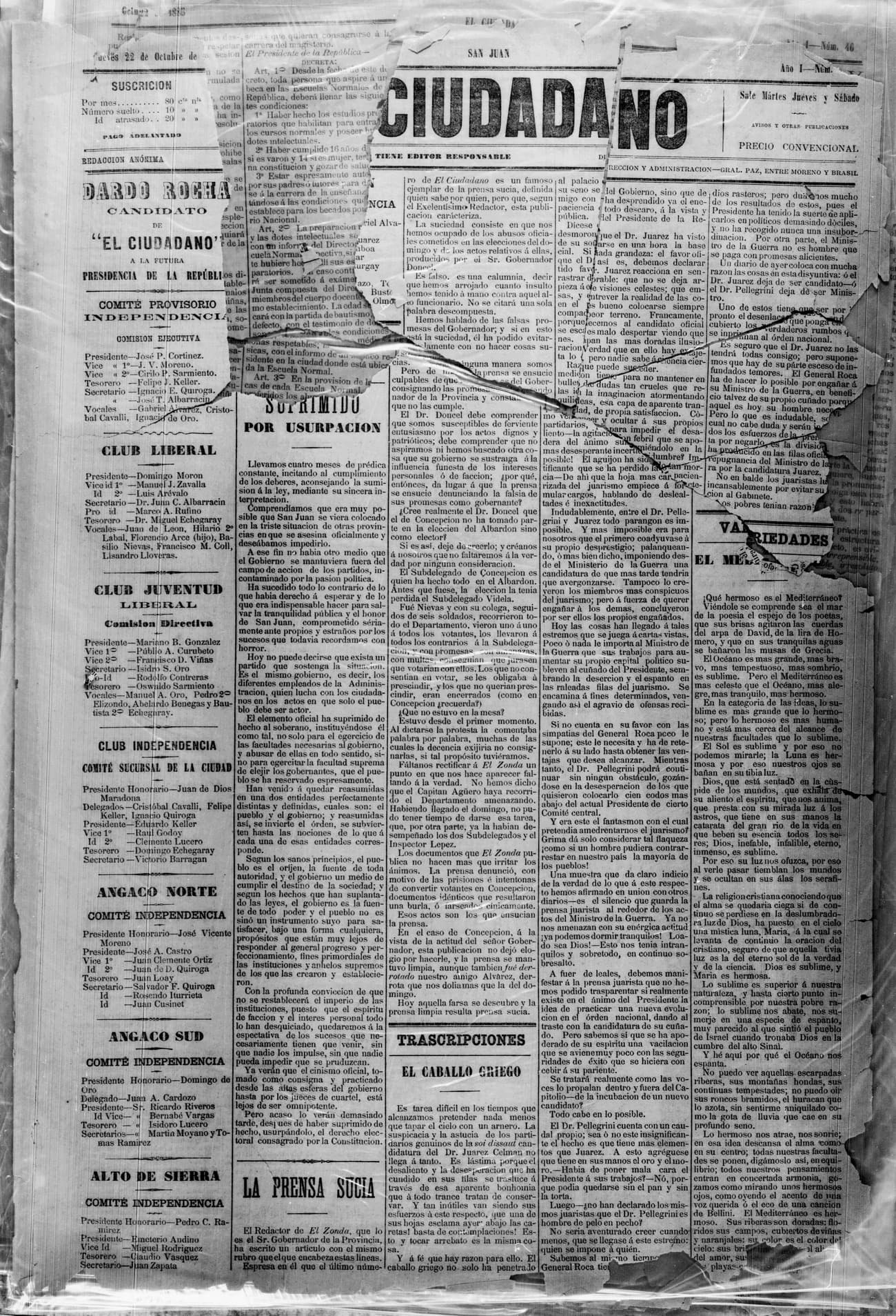 Portada · 22 de Octubre de 1885