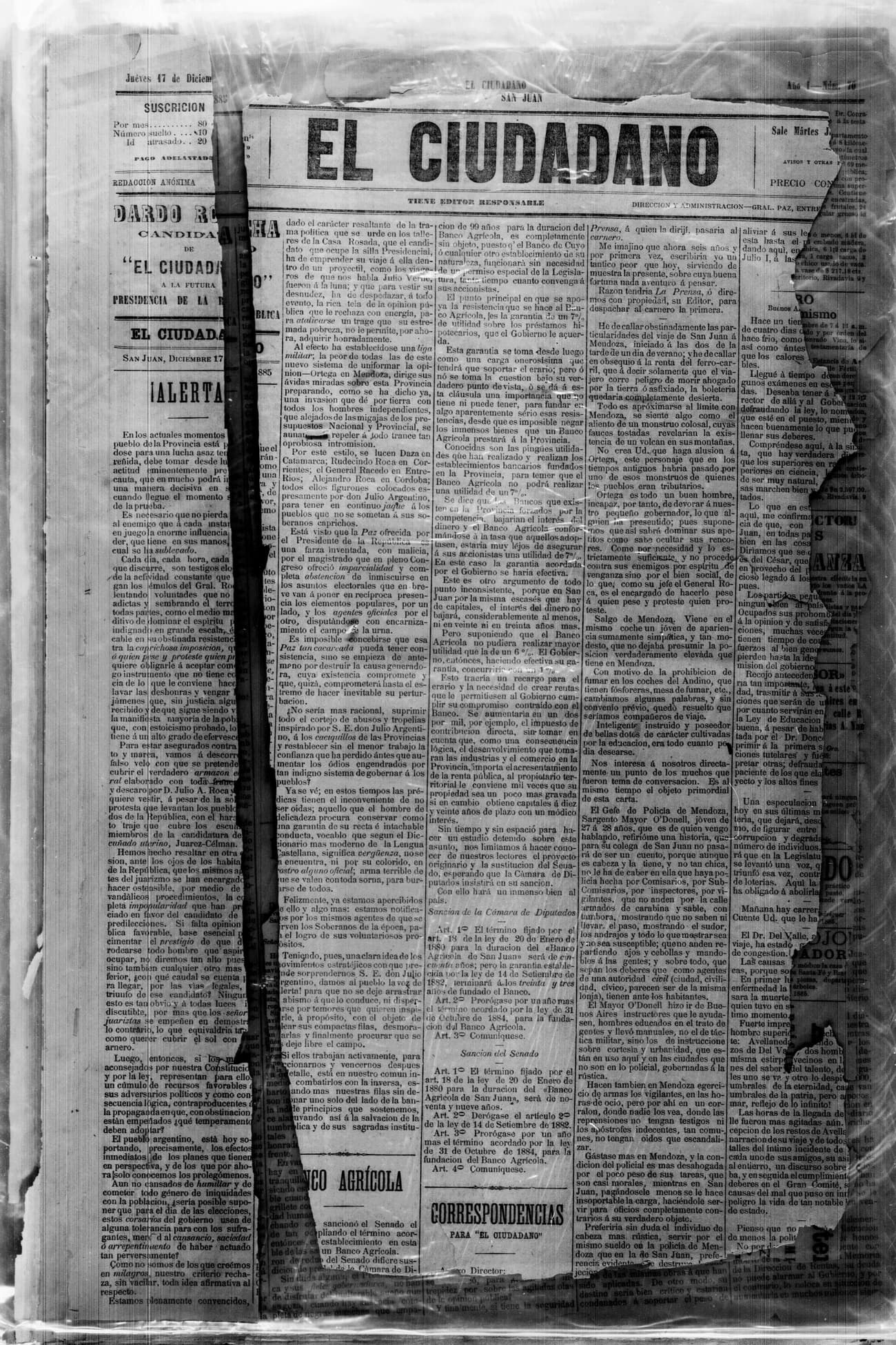 Portada · 17 de Diciembre de 1885