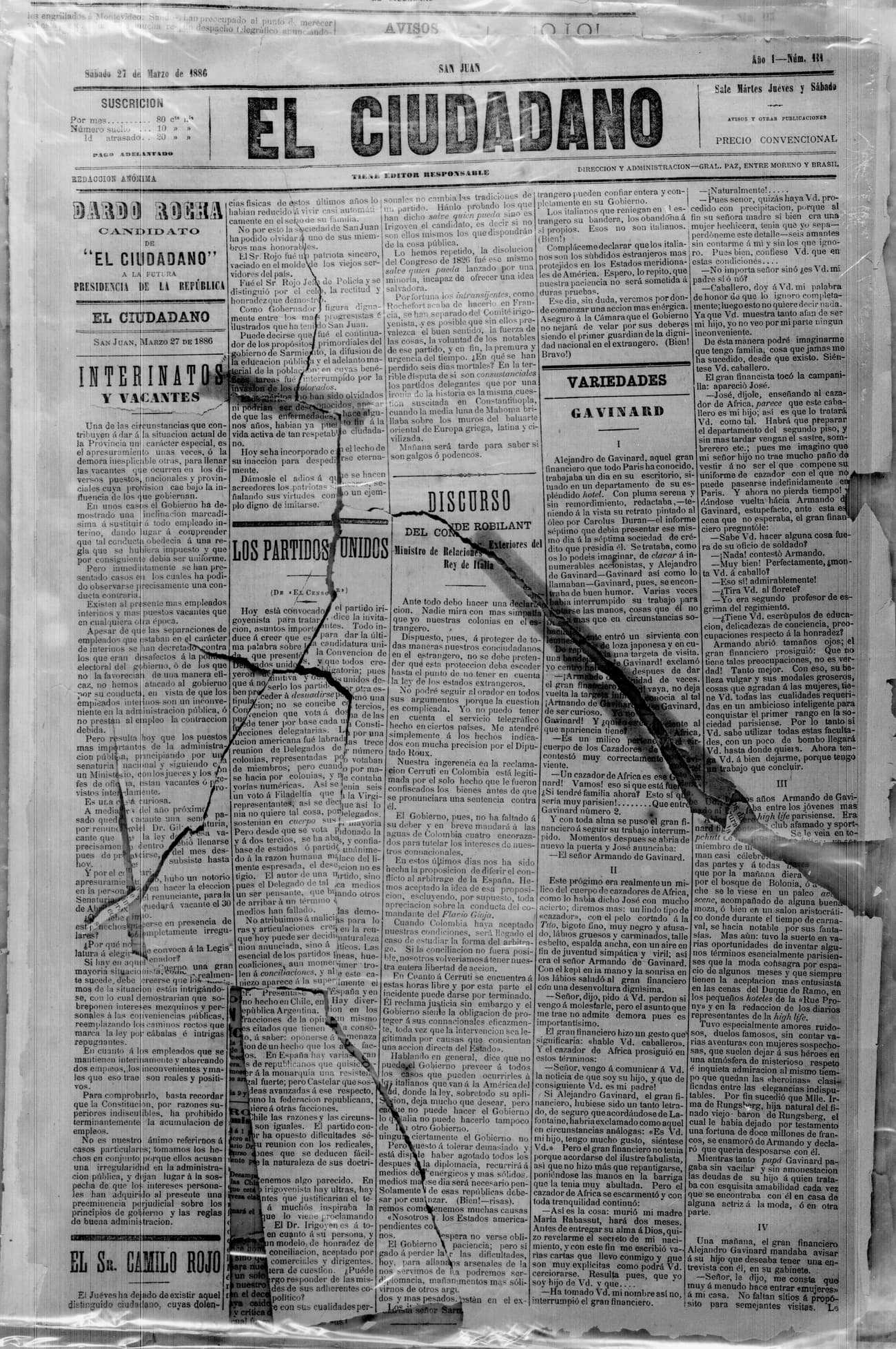 Portada · 27 de Marzo de 1886