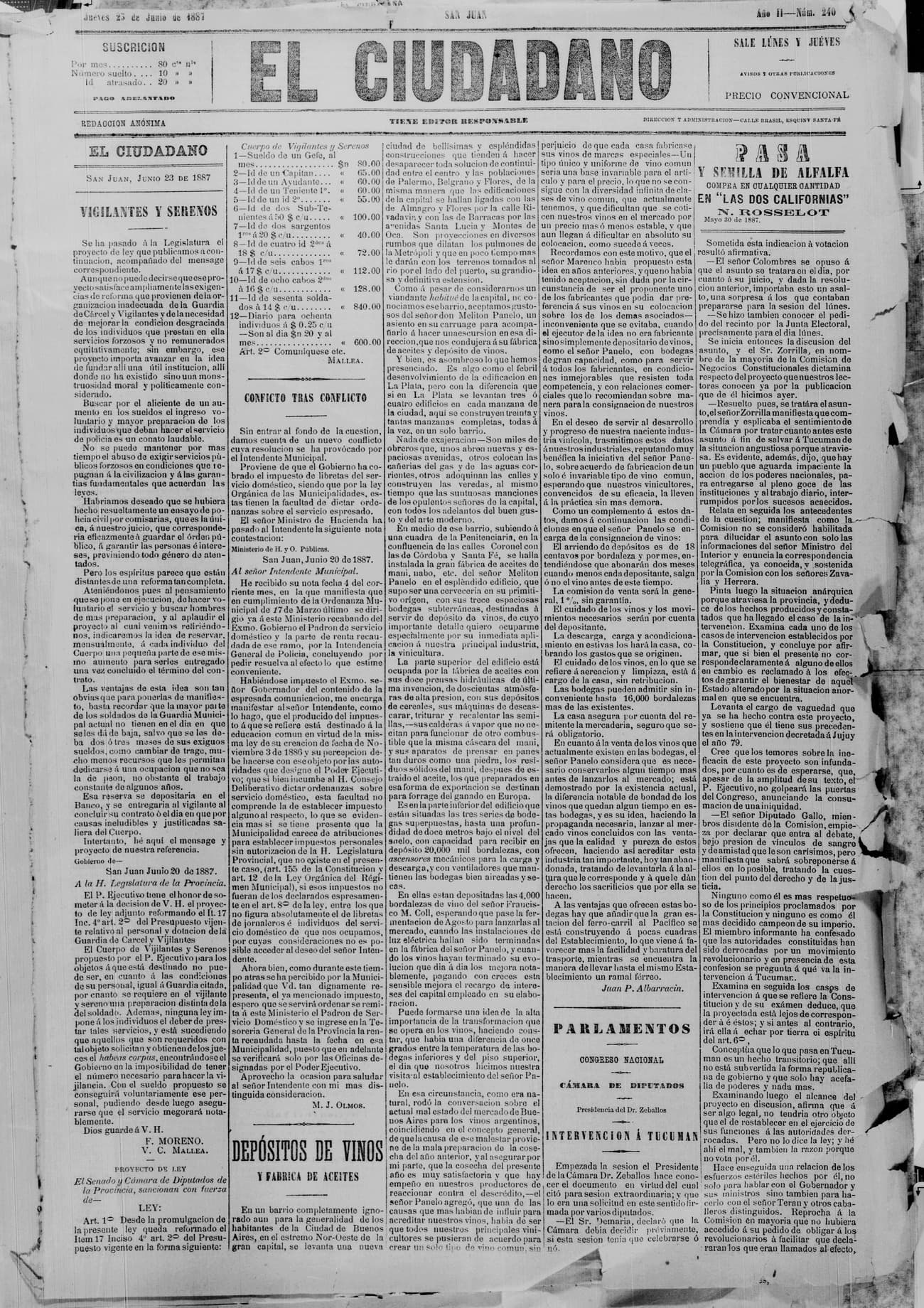Portada · 23 de Junio de 1887