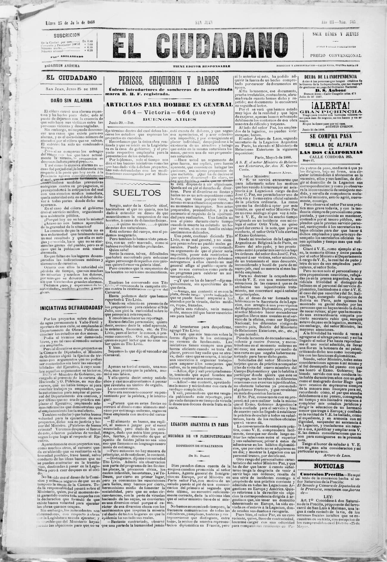 Portada · 25 de Junio de 1888