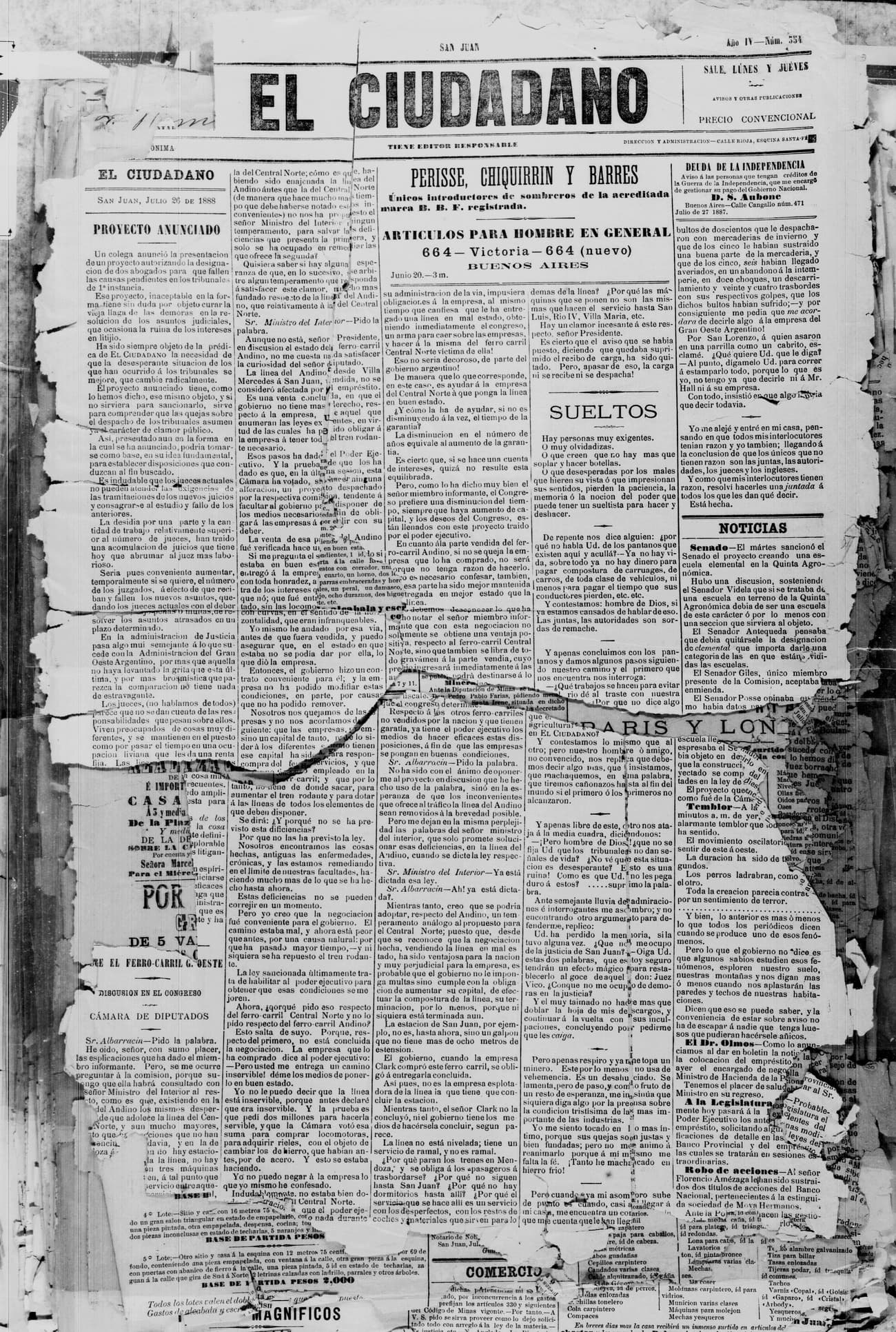 Portada · 26 de Julio de 1888