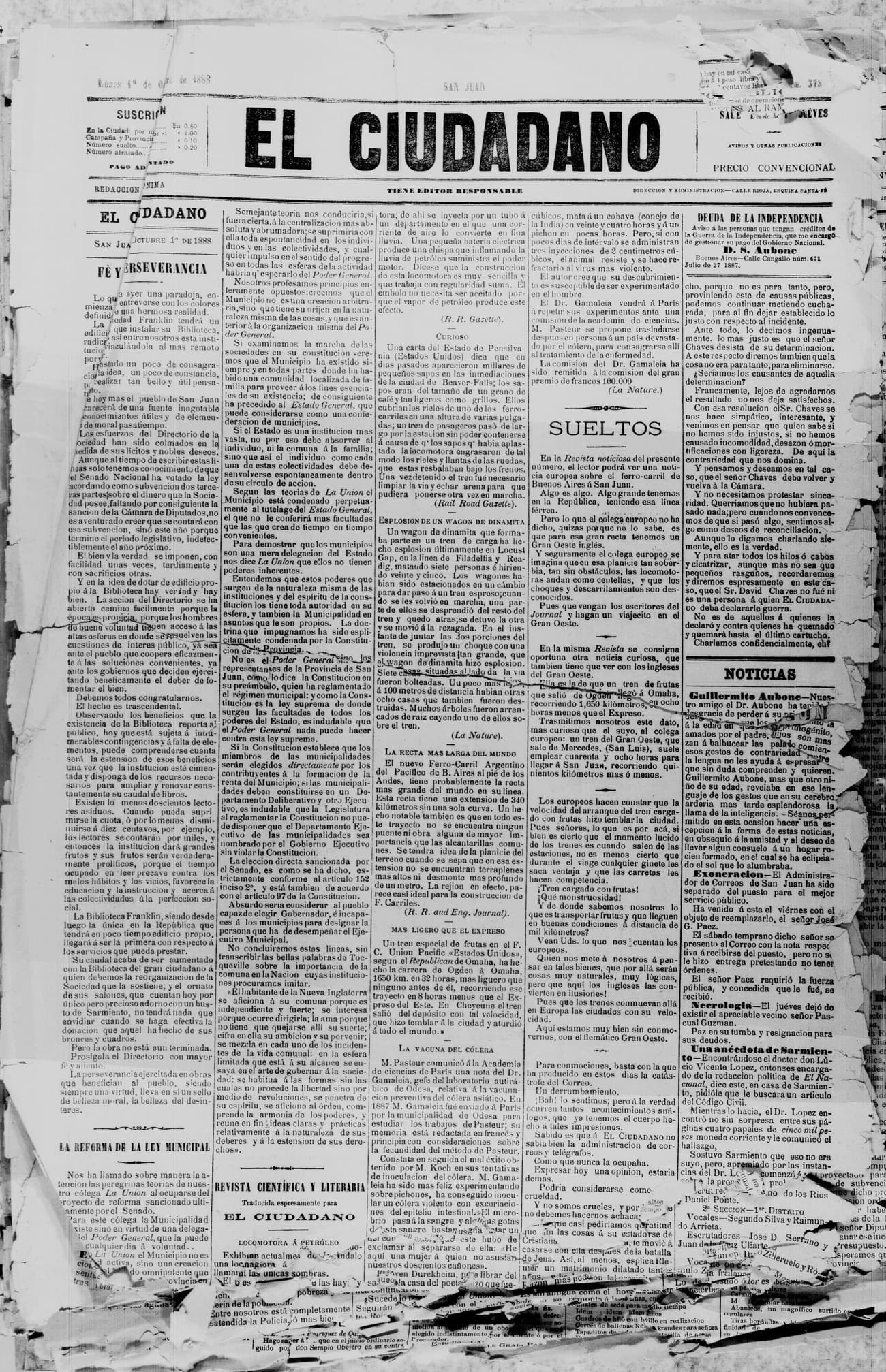 Portada · 1 de Octubre de 1888
