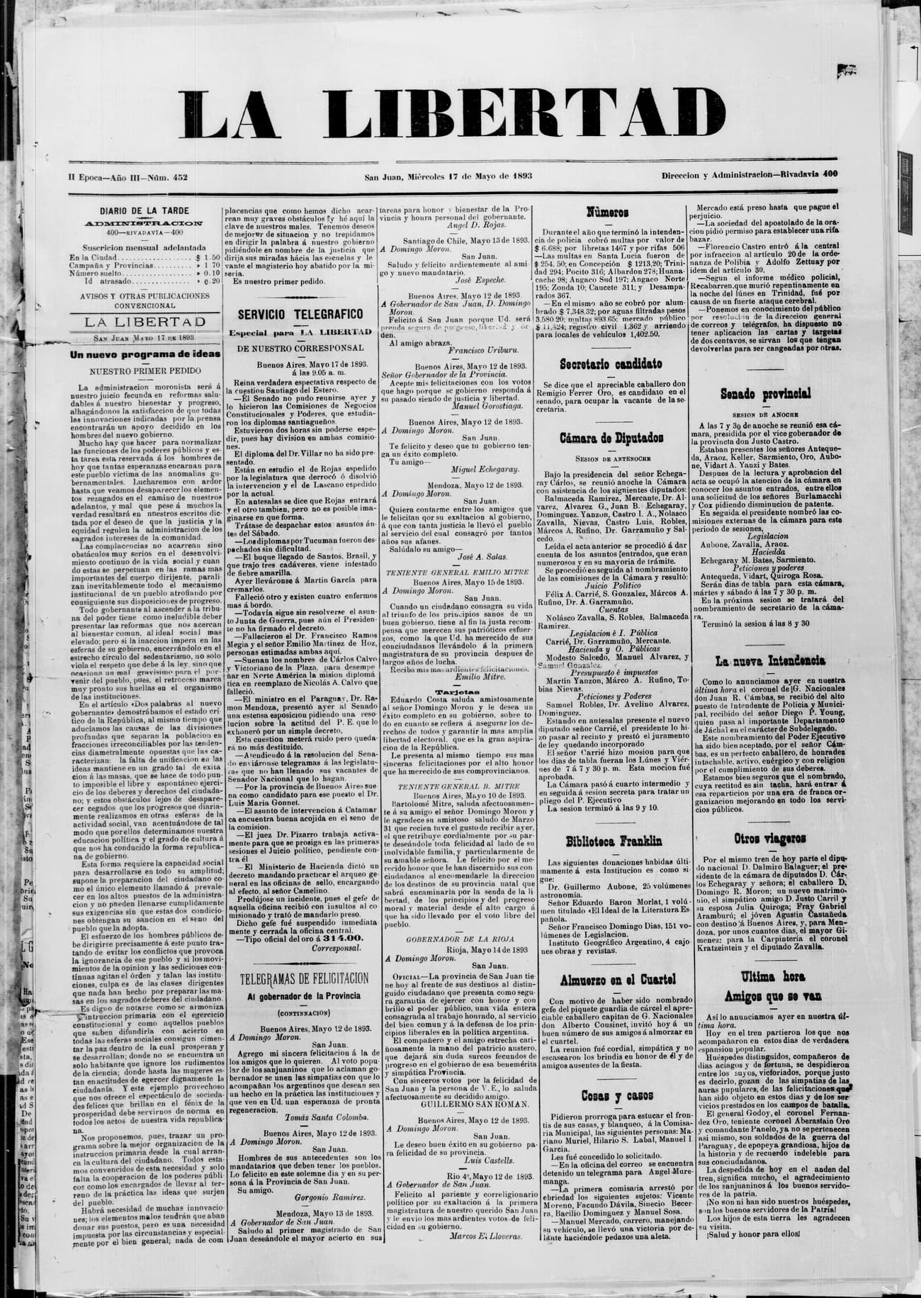 Portada · 17 de Mayo de 1893