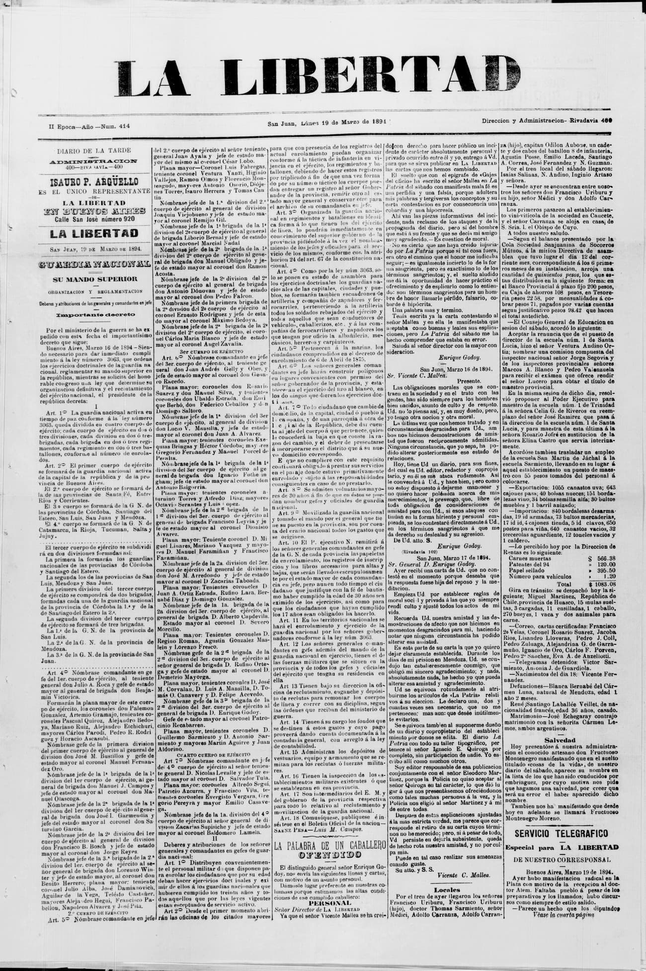 Portada de La Libertad