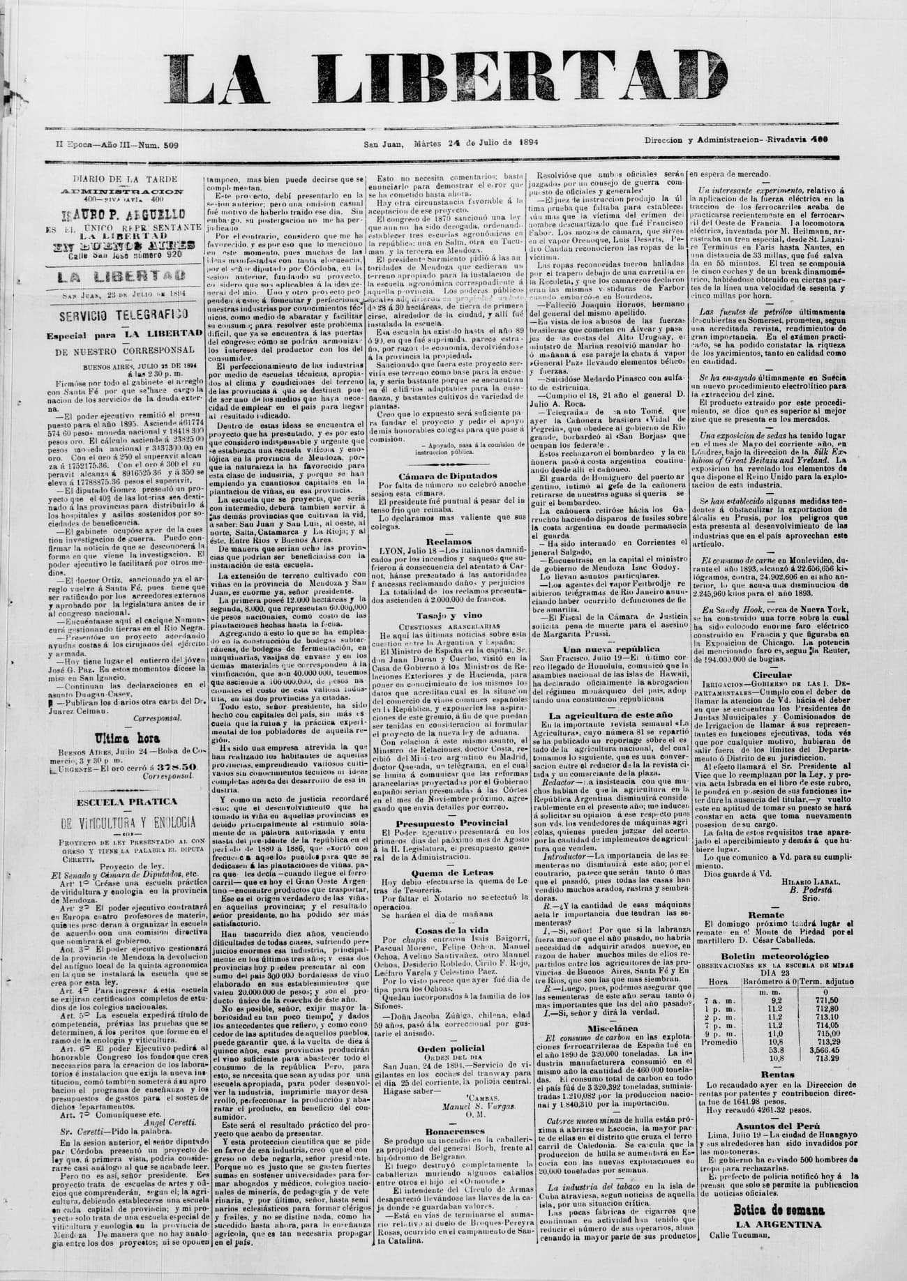 Portada · 24 de Julio de 1894