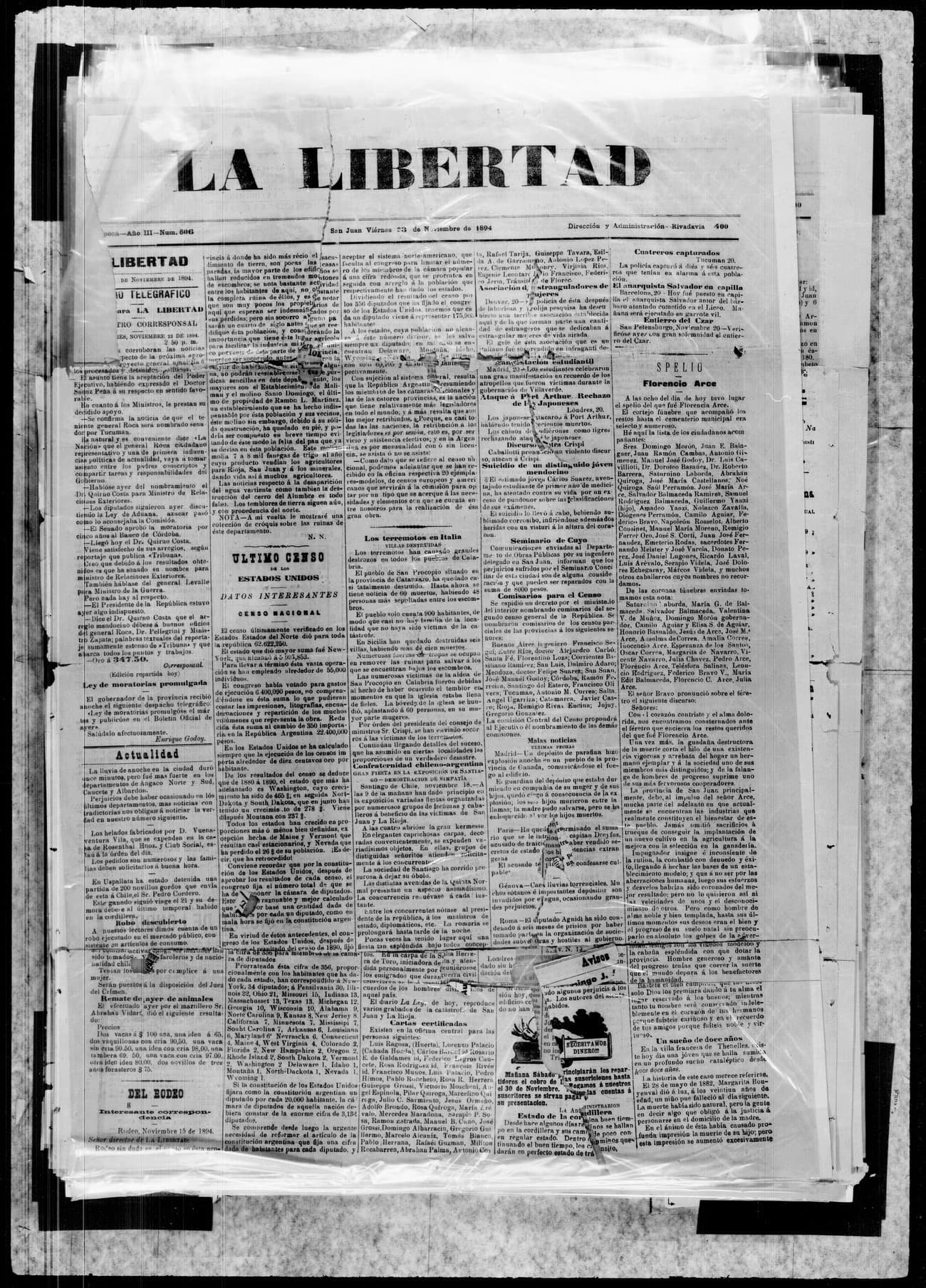 Portada · 23 de Noviembre de 1894