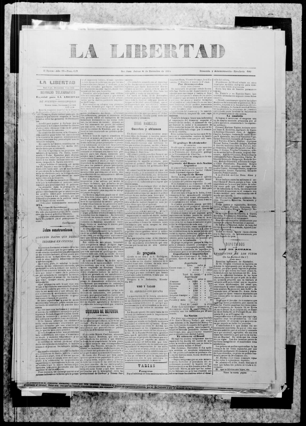 Portada · 6 de Diciembre de 1894