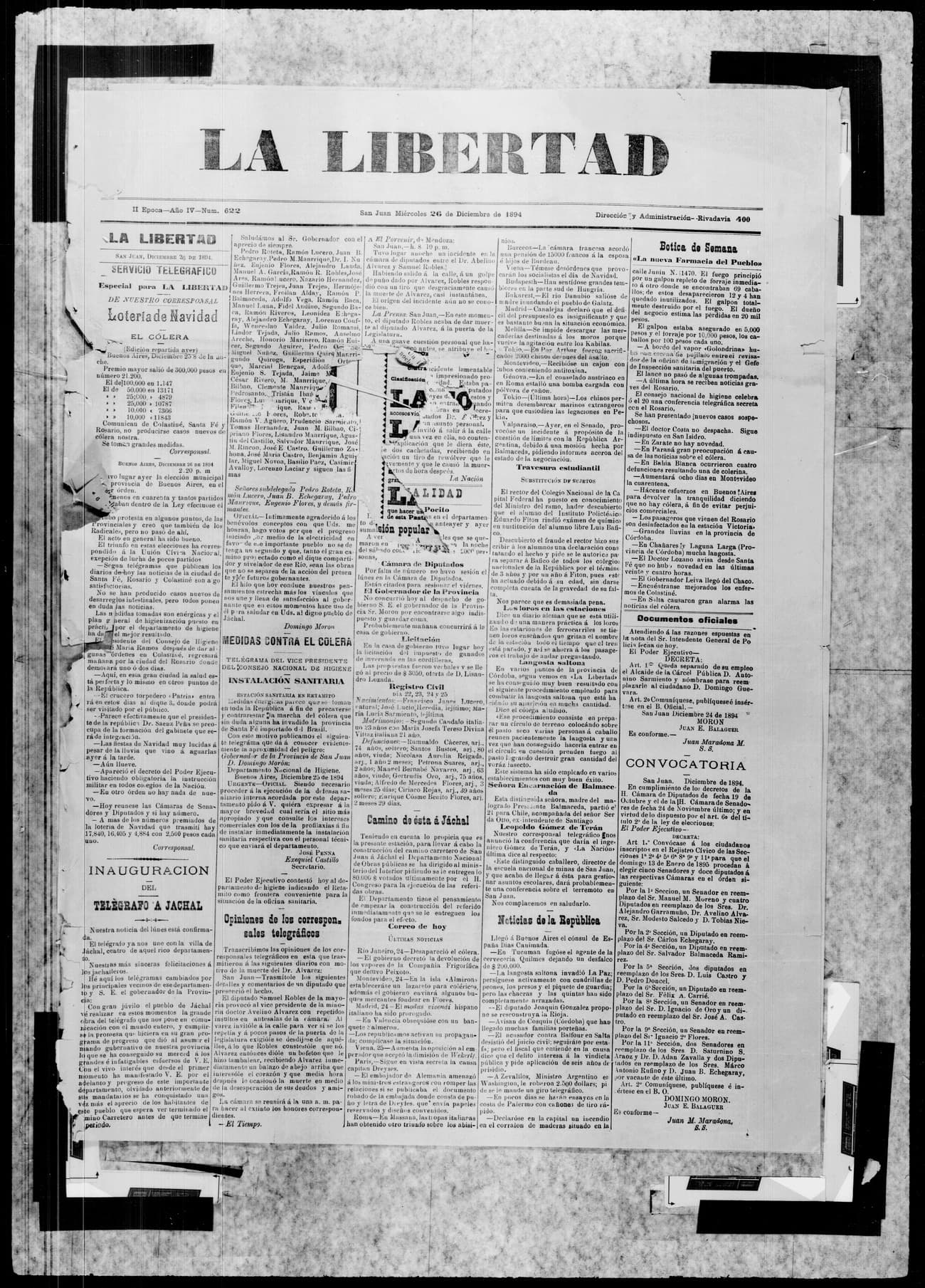 Portada · 26 de Diciembre de 1894