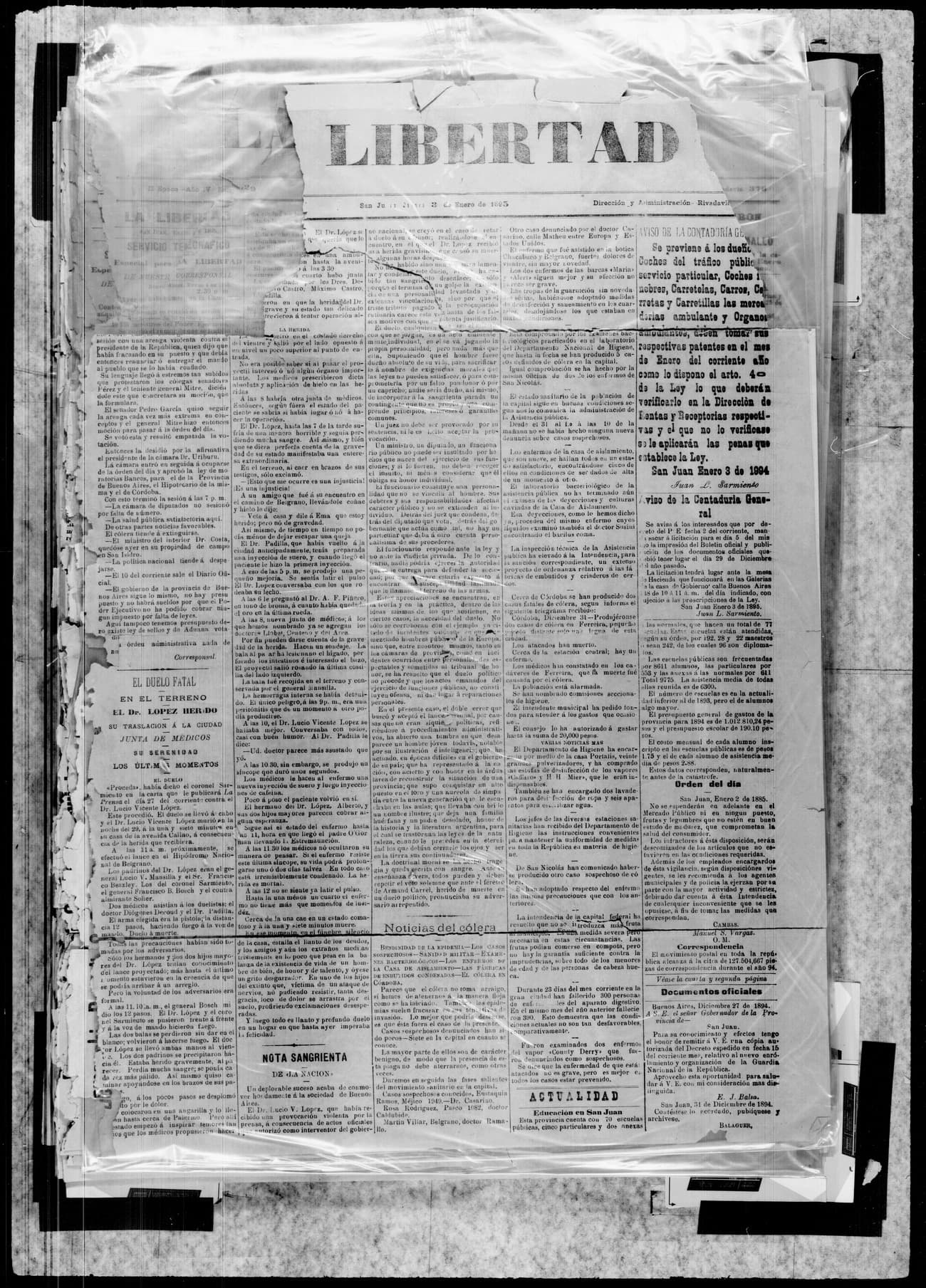 Portada · 3 de Enero de 1895