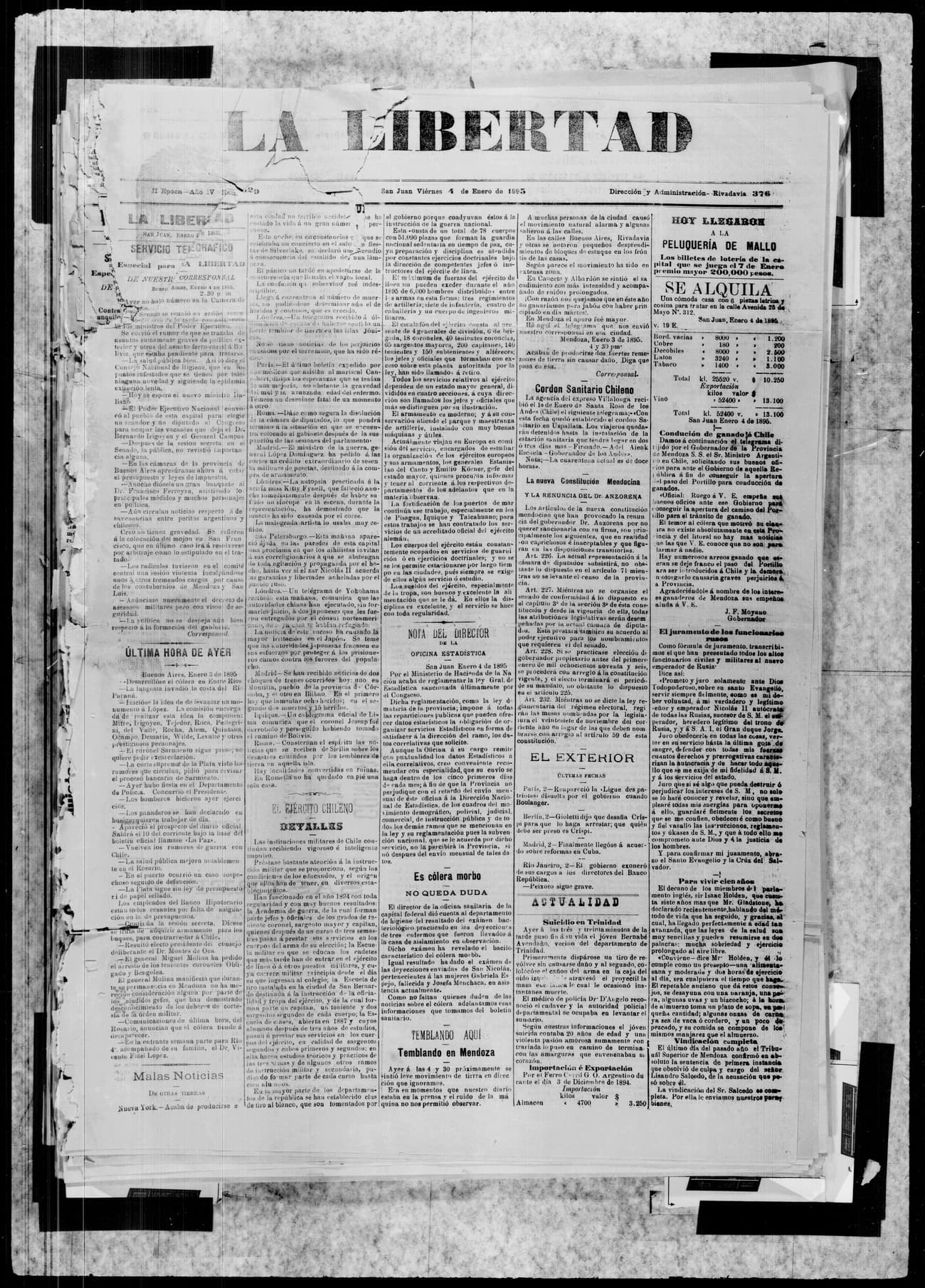 Portada · 4 de Enero de 1895