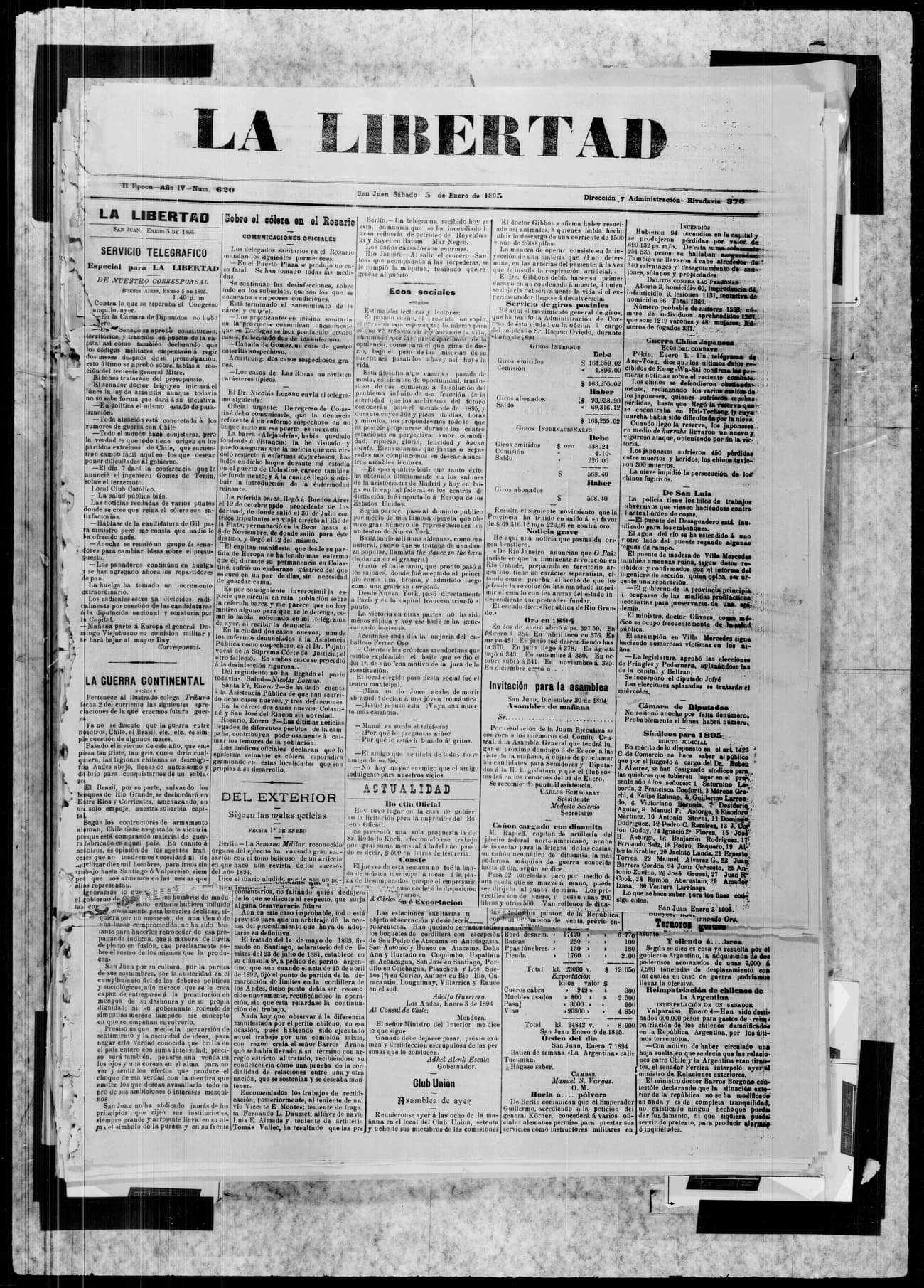 Portada · 5 de Enero de 1895