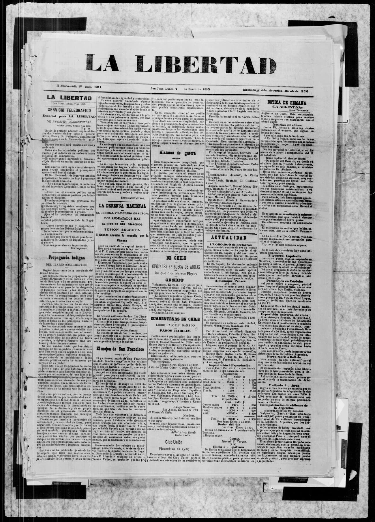 Portada · 7 de Enero de 1895