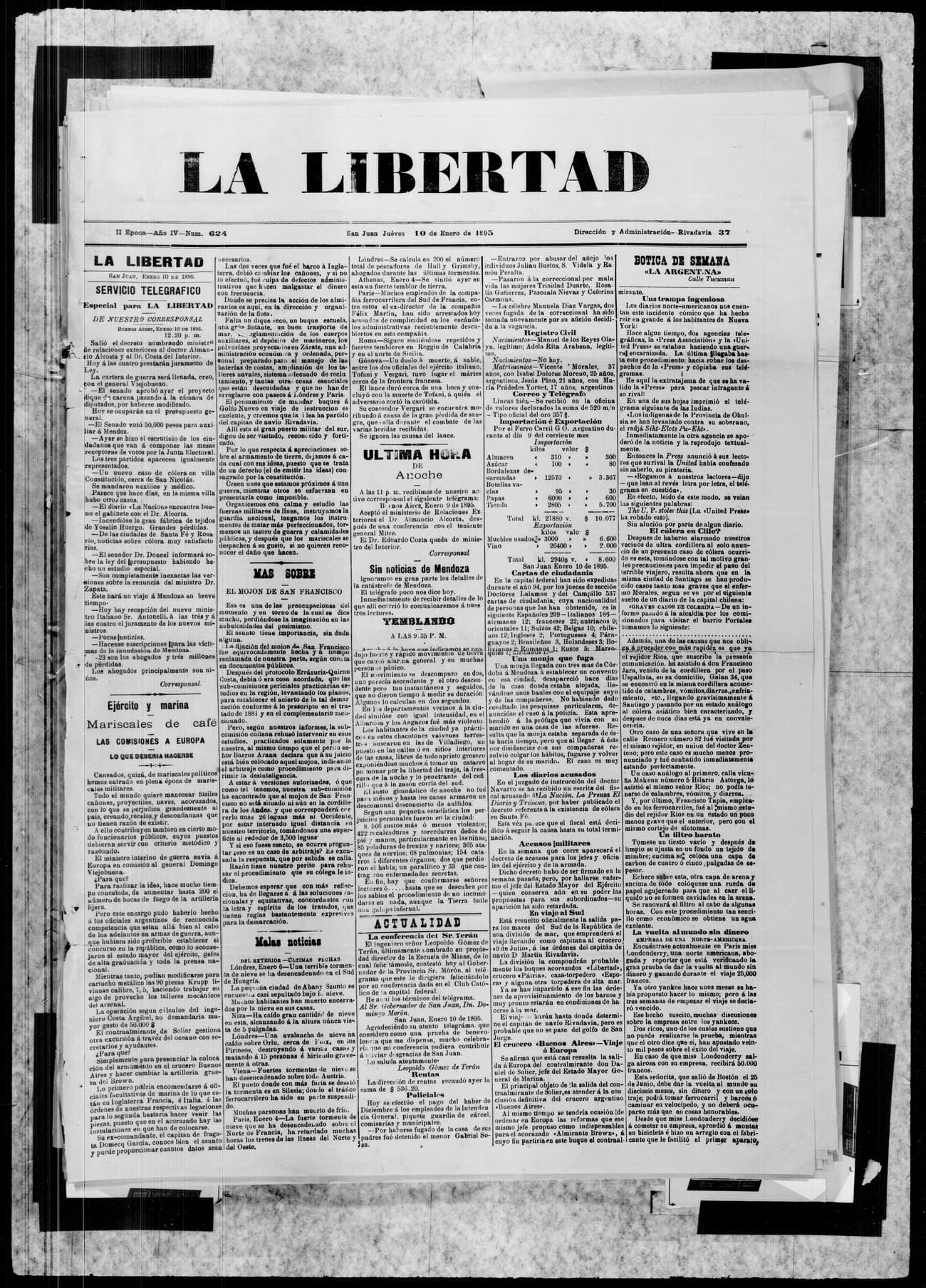 Portada · 10 de Enero de 1895