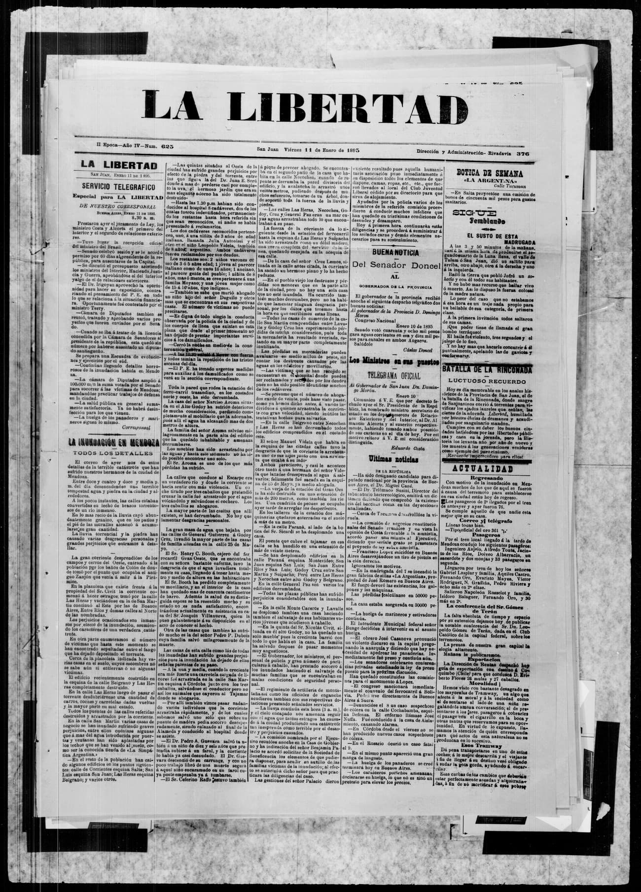 Portada · 11 de Enero de 1895