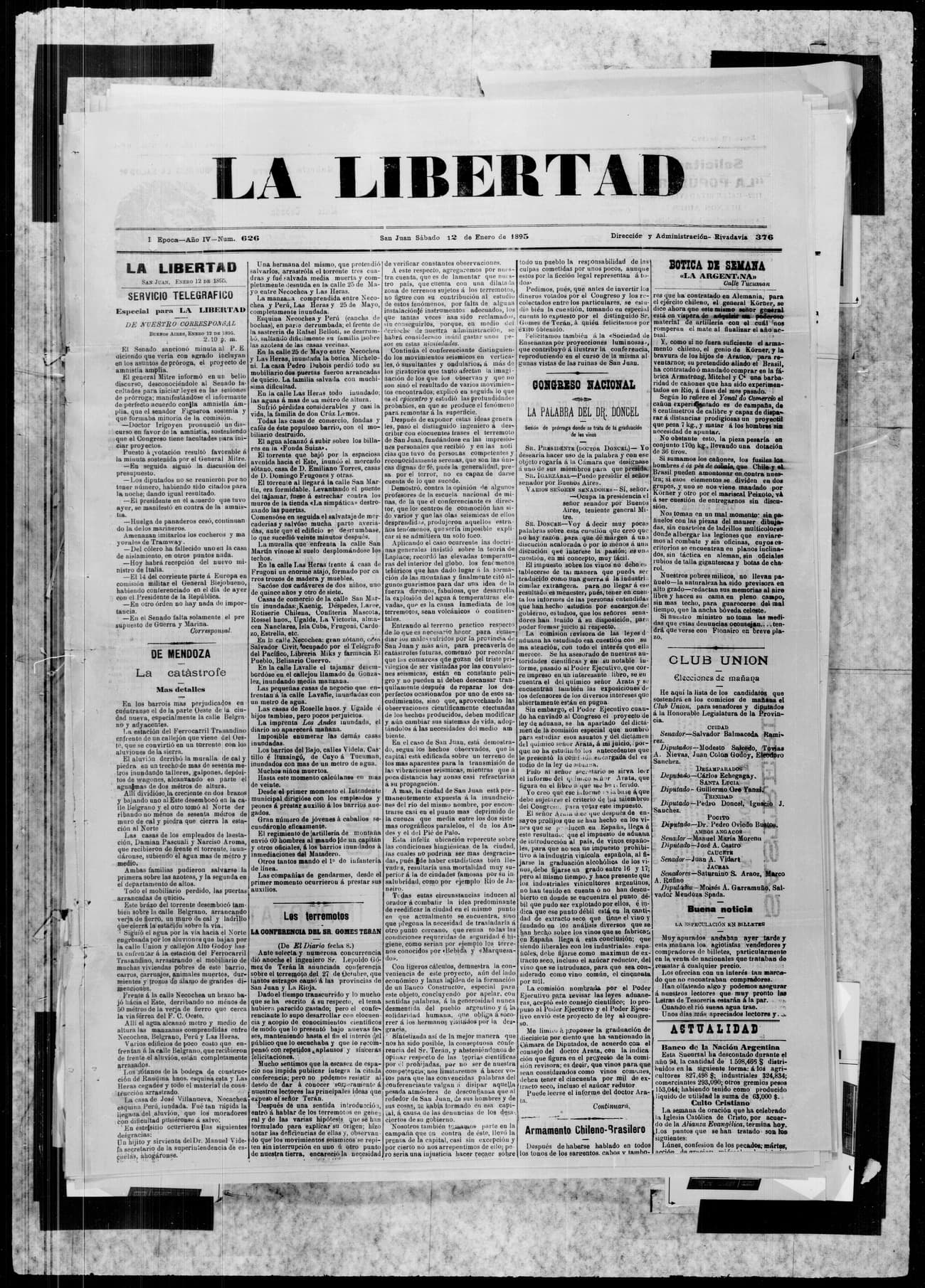 Portada · 12 de Enero de 1895