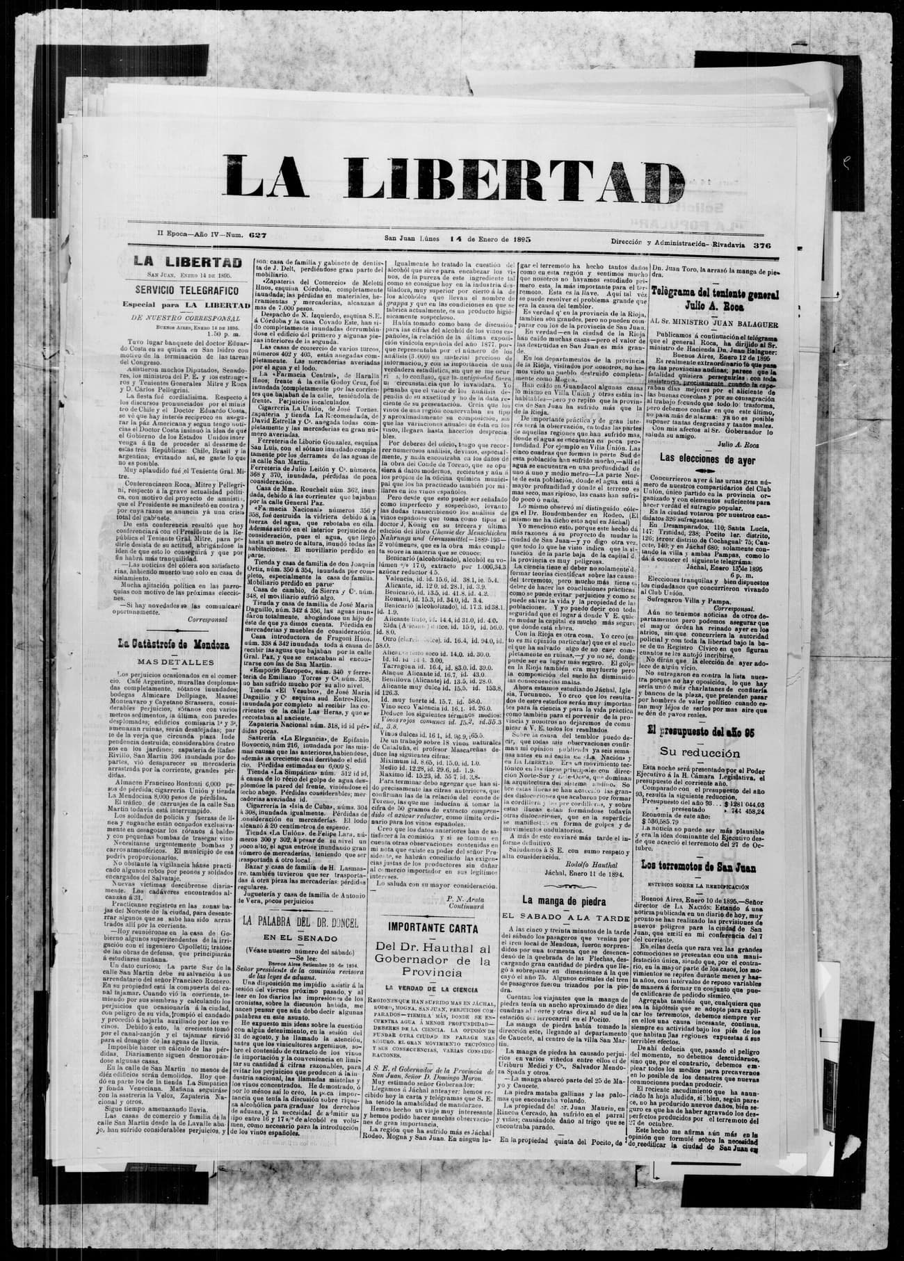 Portada · 14 de Enero de 1895